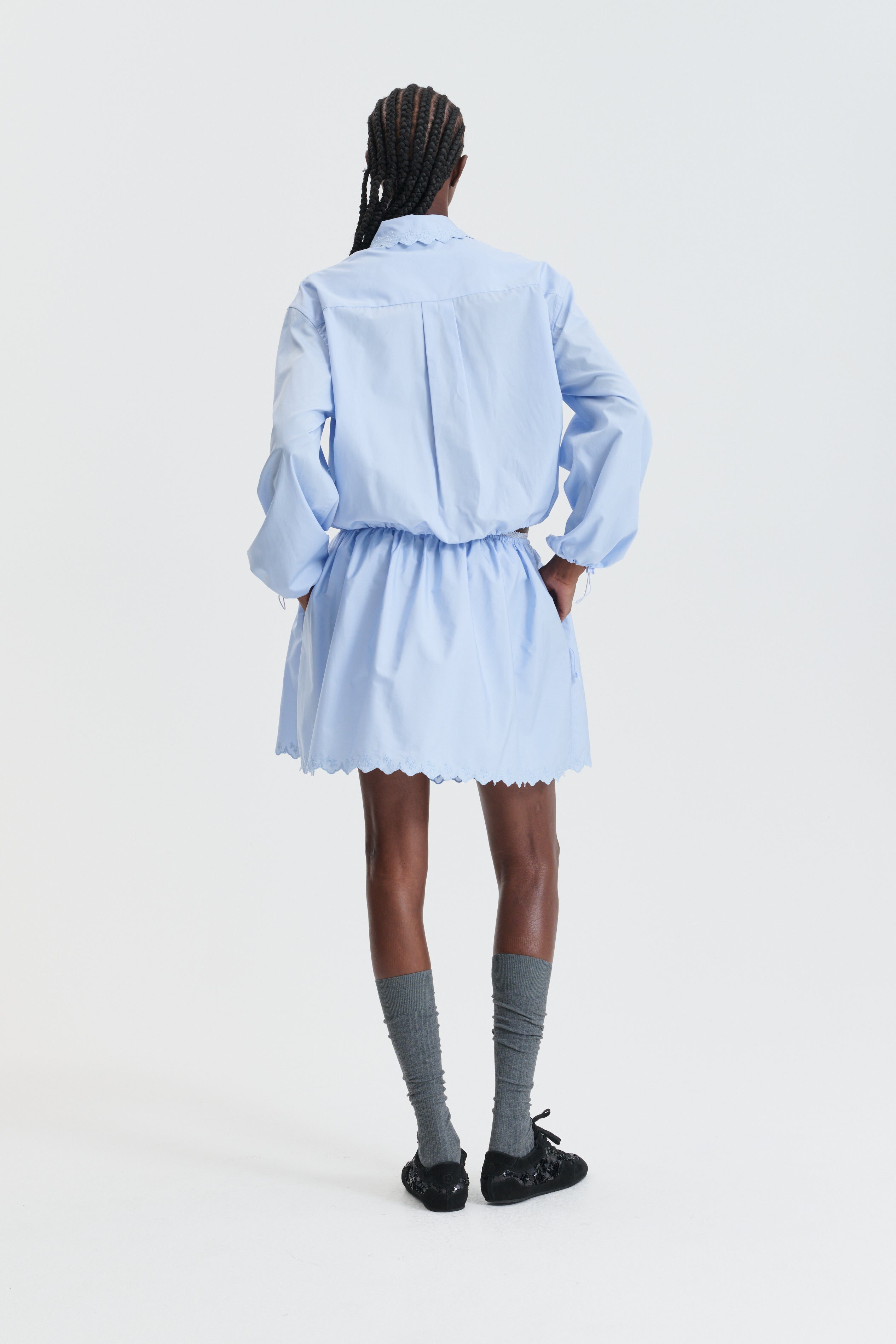 CBGEA | SHIRT EMBROIDERED COTTON LIGHT BLUE