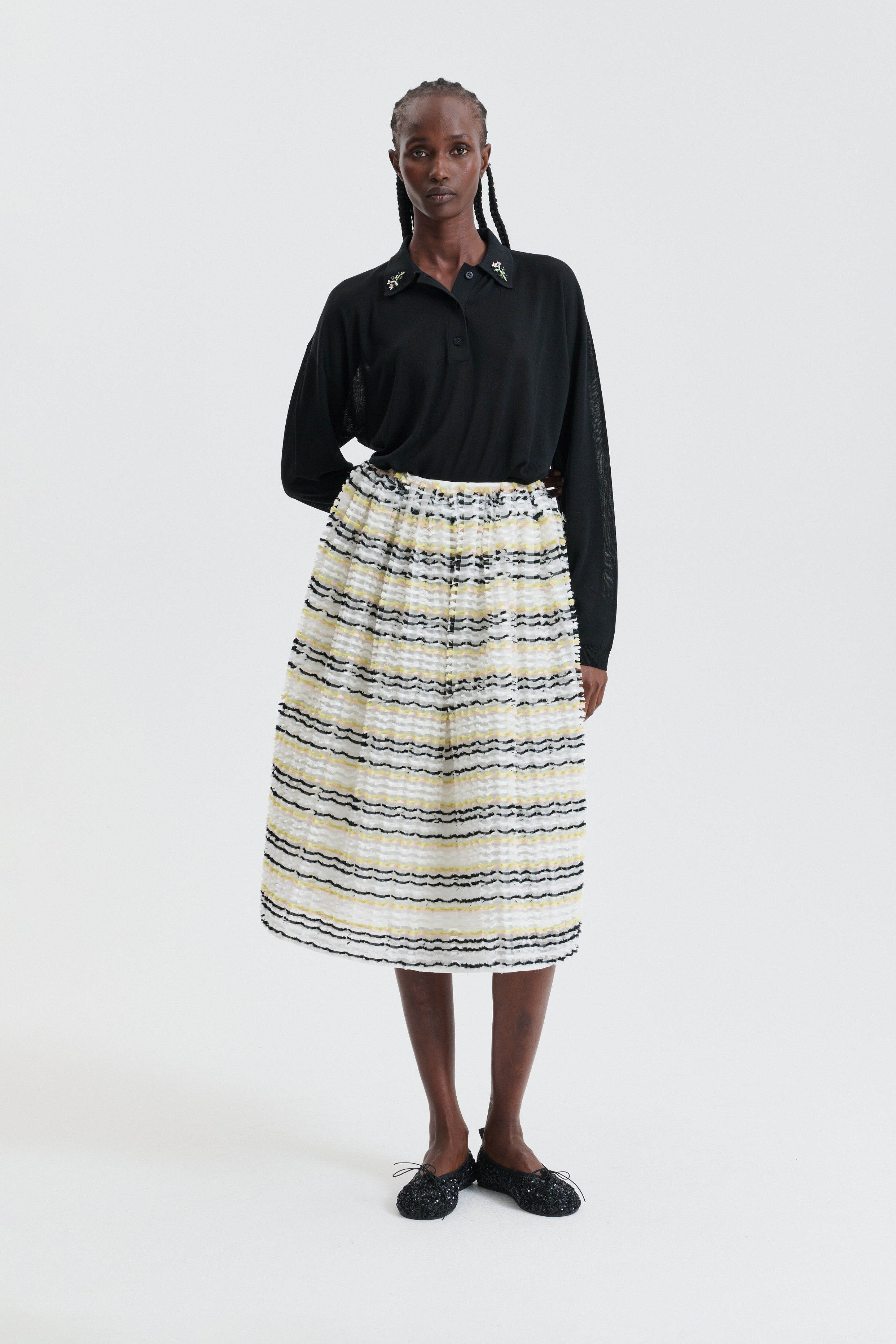 CBBALA | SKIRT STRIPED FIL-COUPÉ WHITE MULTI