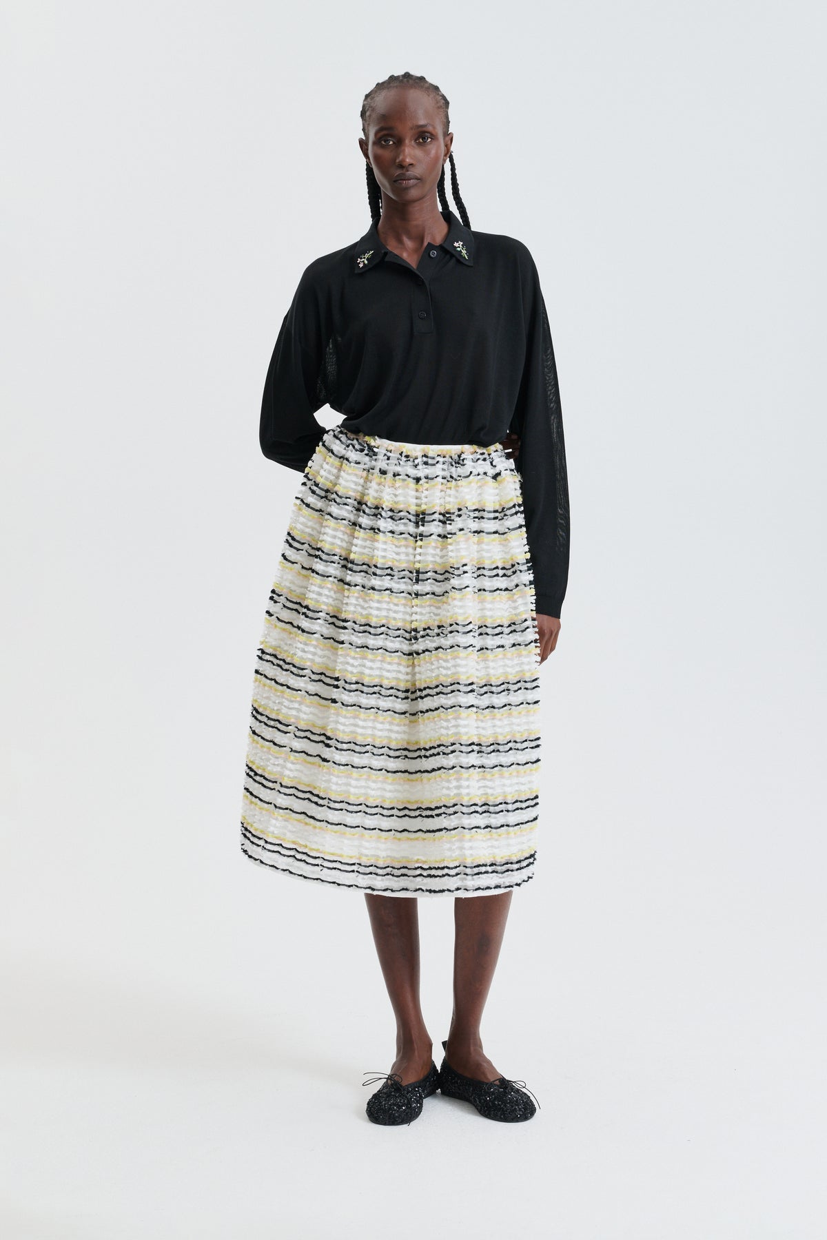 CBBALA | SKIRT STRIPED FIL-COUPÉ WHITE MULTI