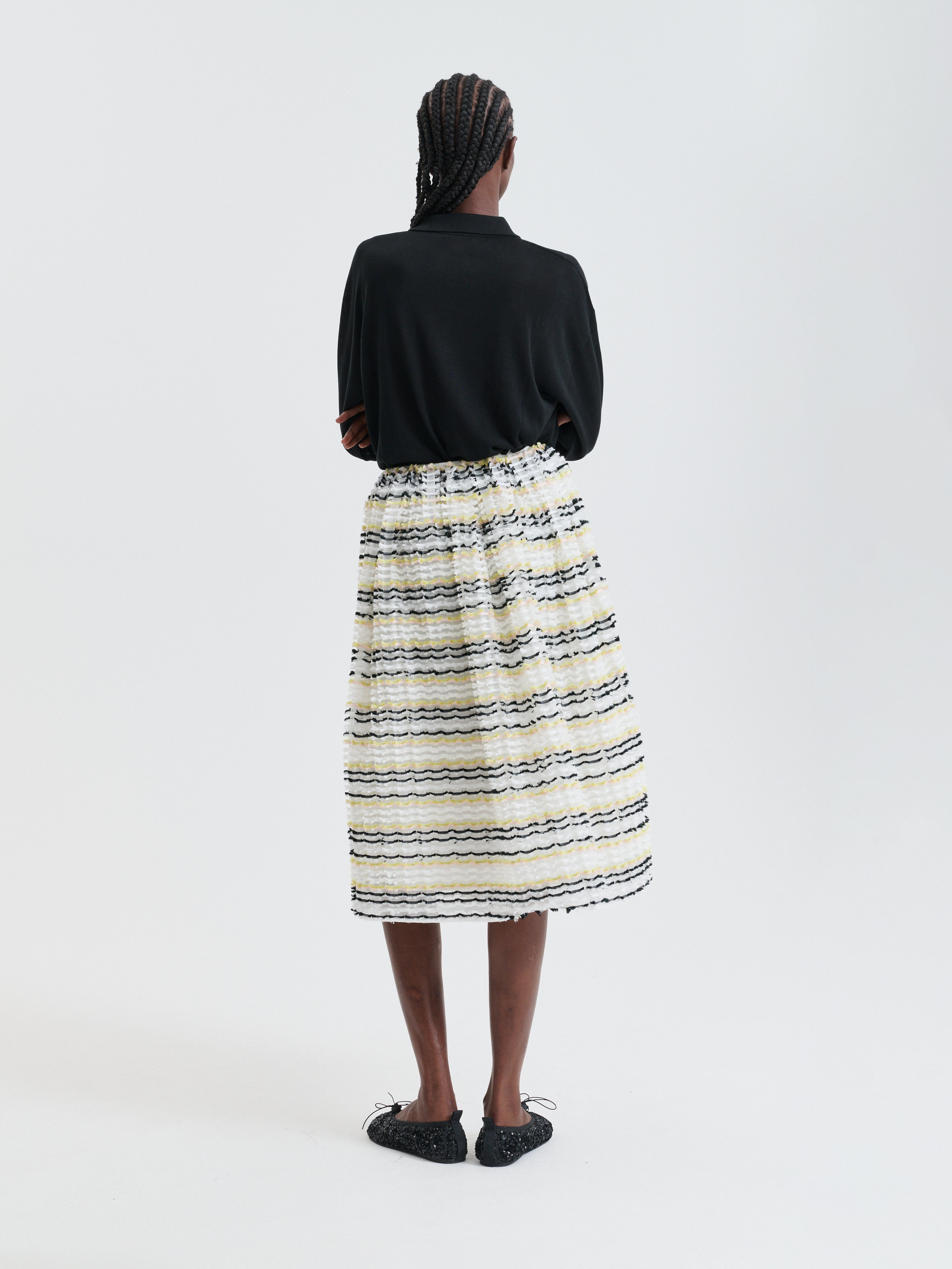 CBBALA | SKIRT STRIPED FIL-COUPÉ WHITE MULTI
