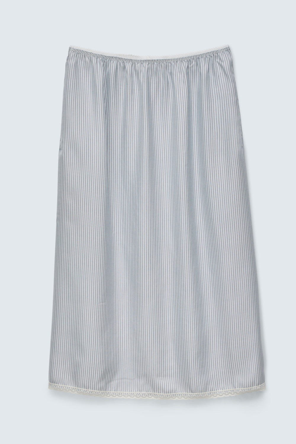 CBBRIA | SKIRT STRIPED SILK TWILL LIGHT BLUE