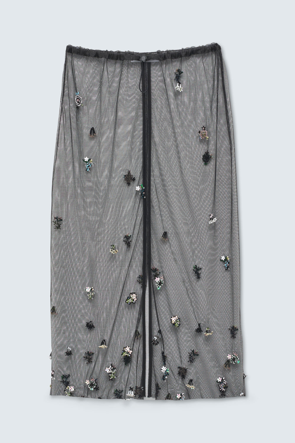 CBBRIA | SKIRT WILDFLOWER APPLIQUÈ BLACK MULTI