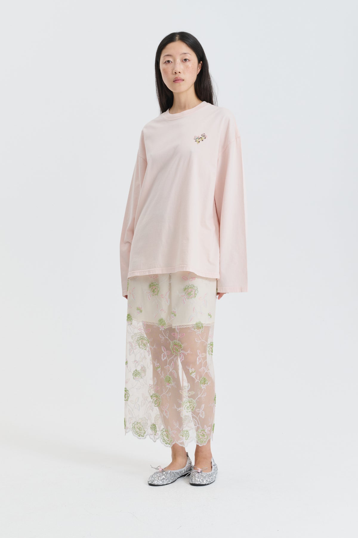 CBUKA | SKIRT JUDI SEQUIN EMB ECRU MULTI