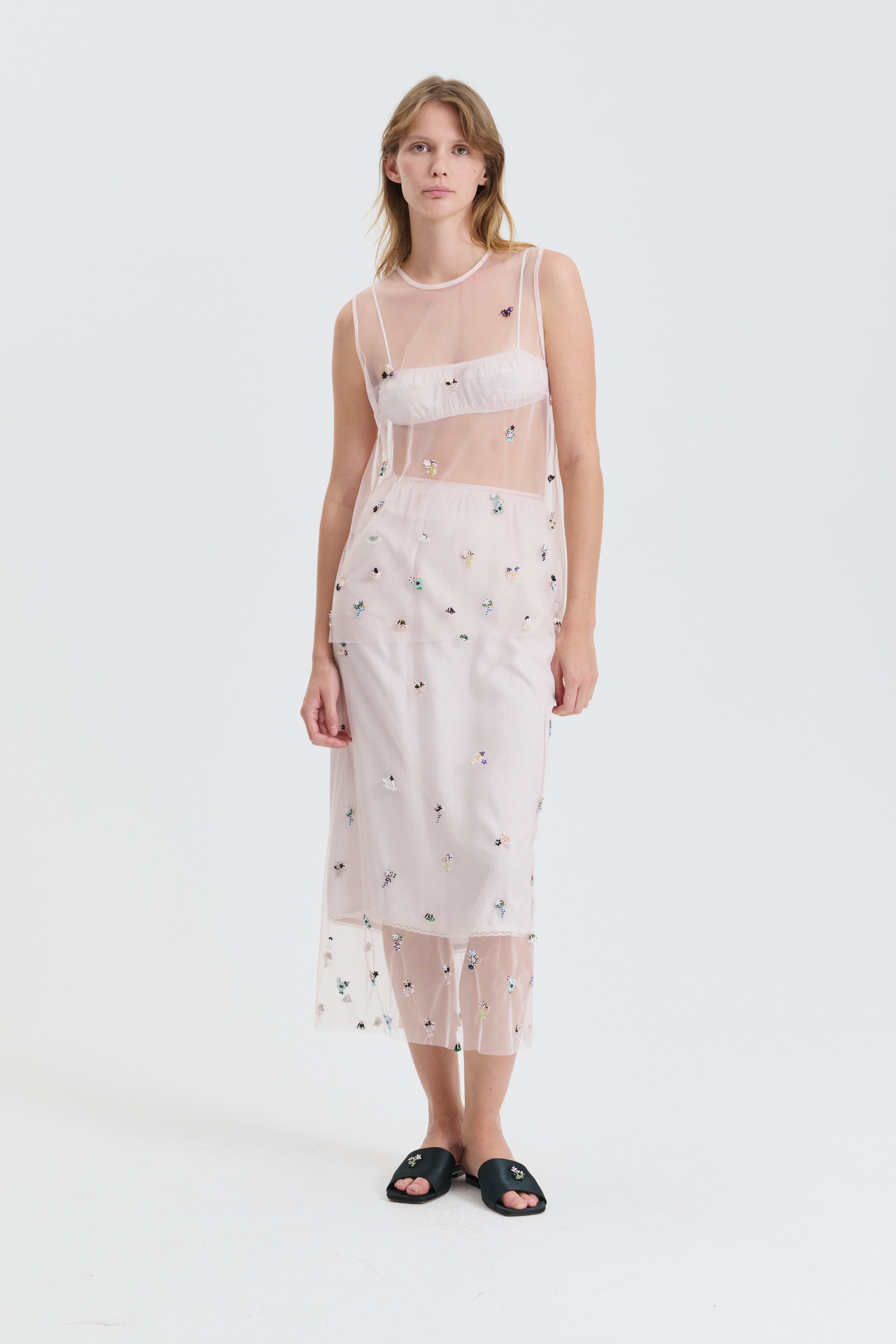 CBUKA | SKIRT WILDFLOWER APPLIQUÈ PINK MULTI