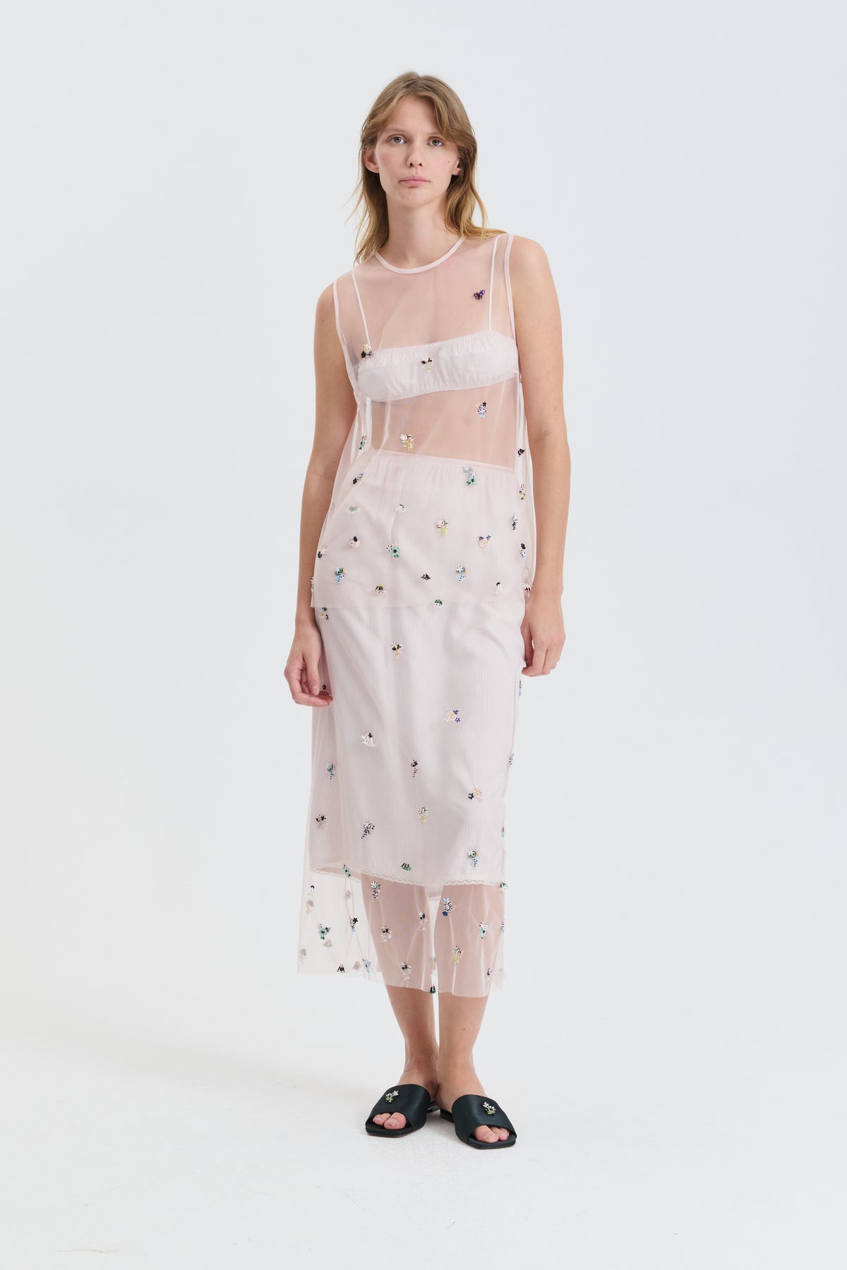 CBUKA | SKIRT WILDFLOWER APPLIQUÈ PINK MULTI