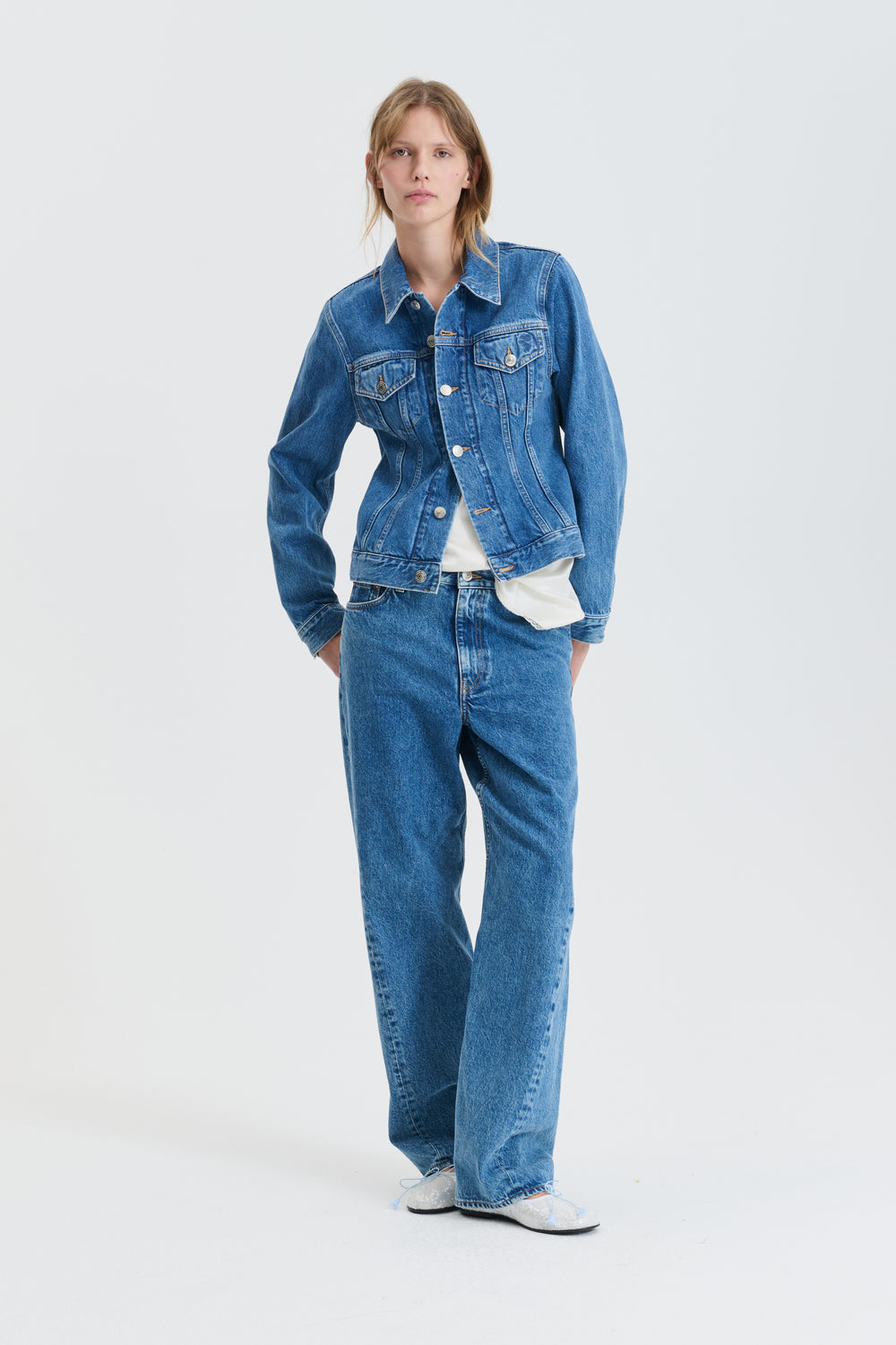 CBGINNIE | JACKET DENIM WASHED BLUE