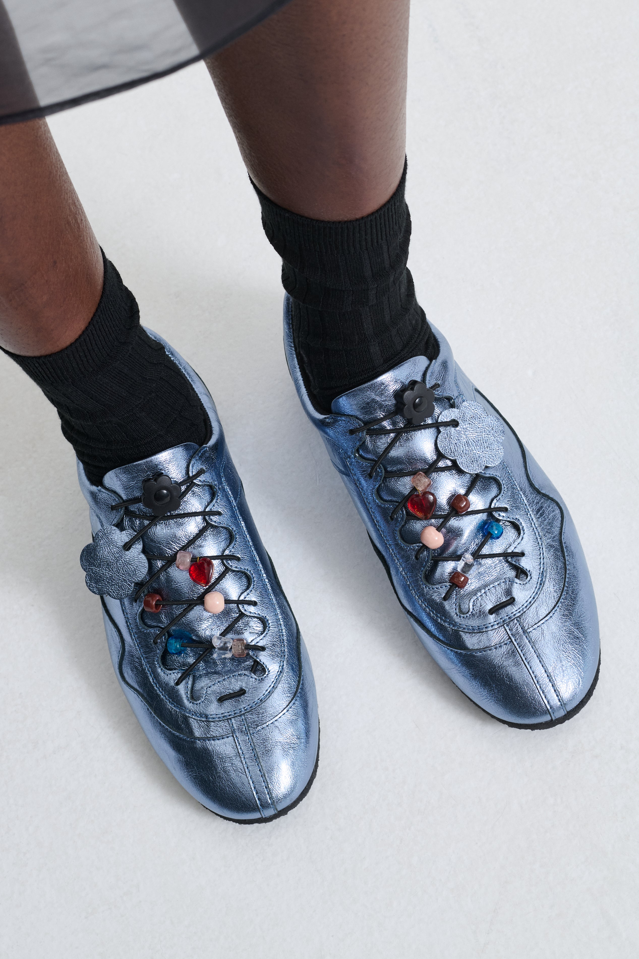 BLAISE | SNEAKER METALLIC LEATHER BLUE