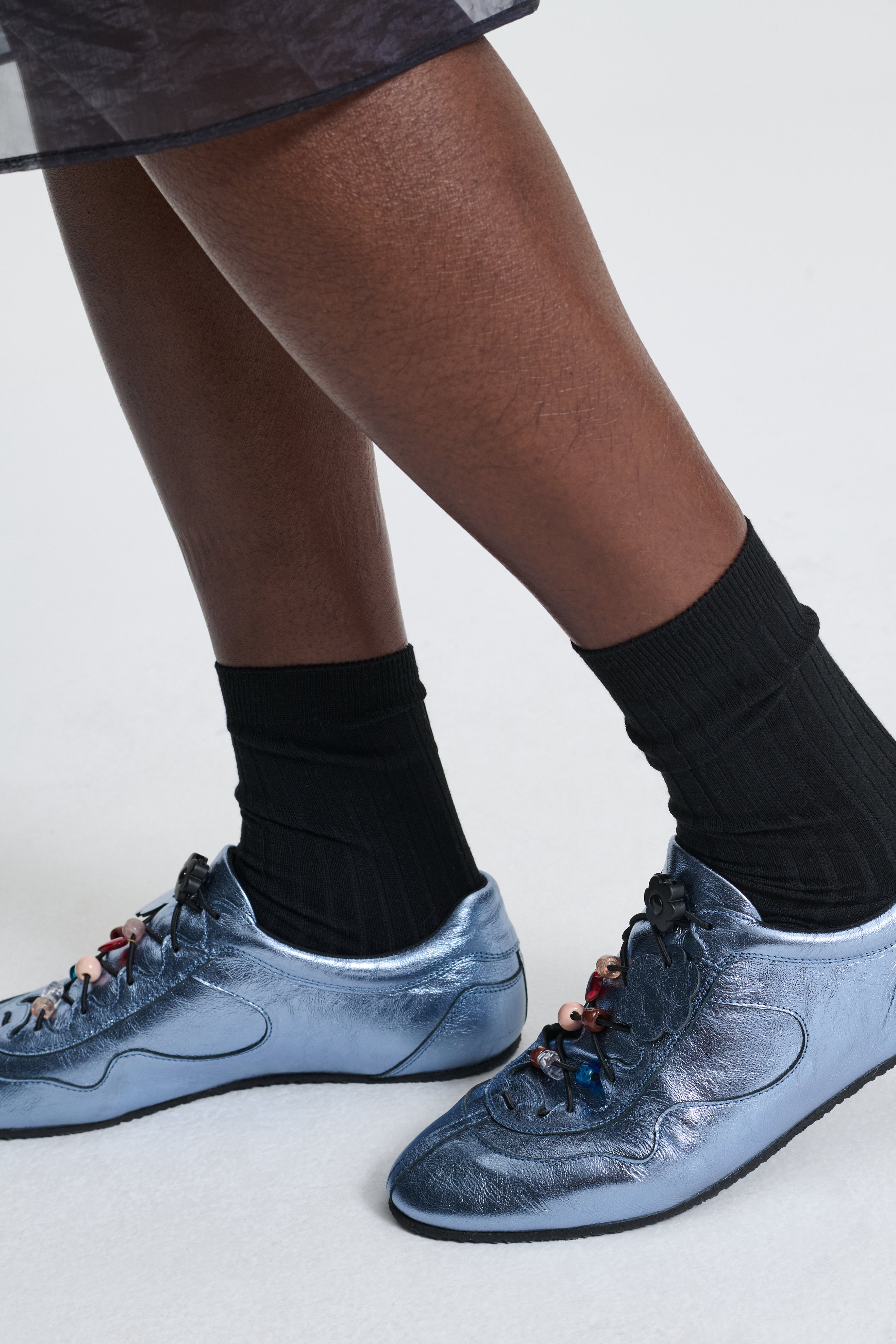 BLAISE | SNEAKER METALLIC LEATHER BLUE