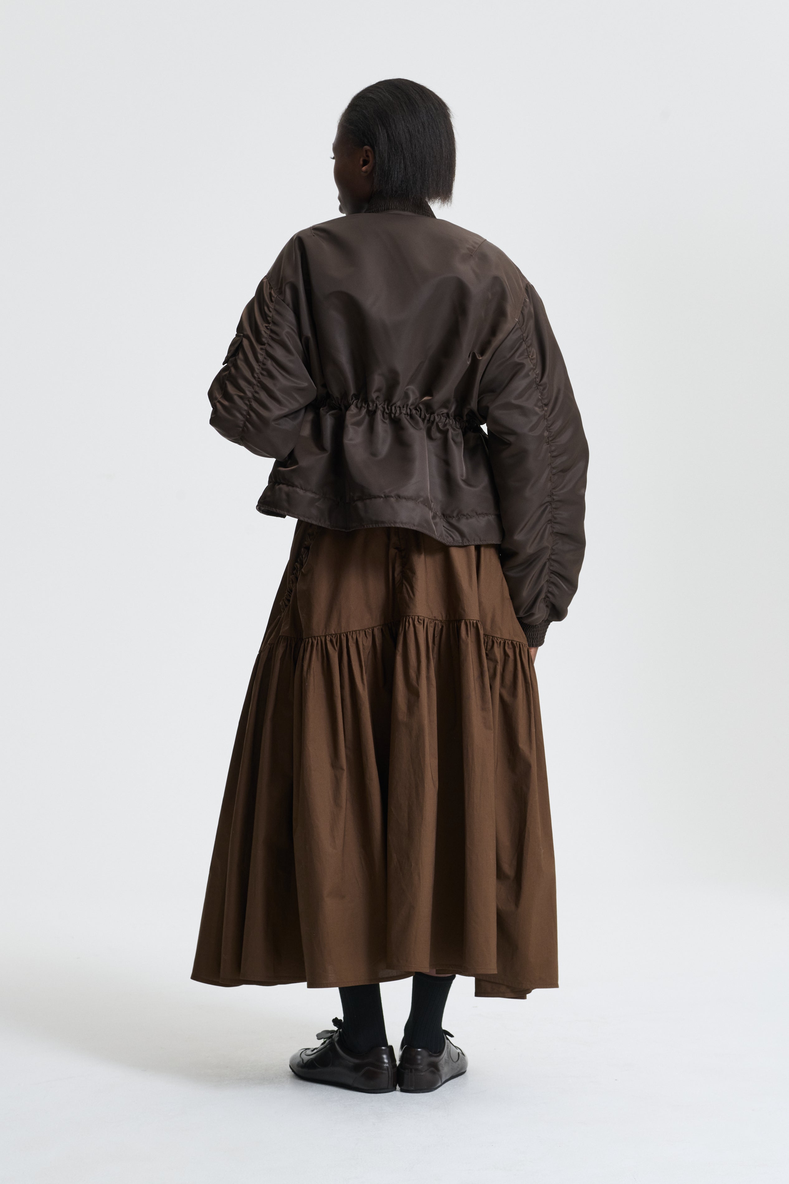 BIRDIE | BOMBER JACKET TECHNICAL NYLON BROWN