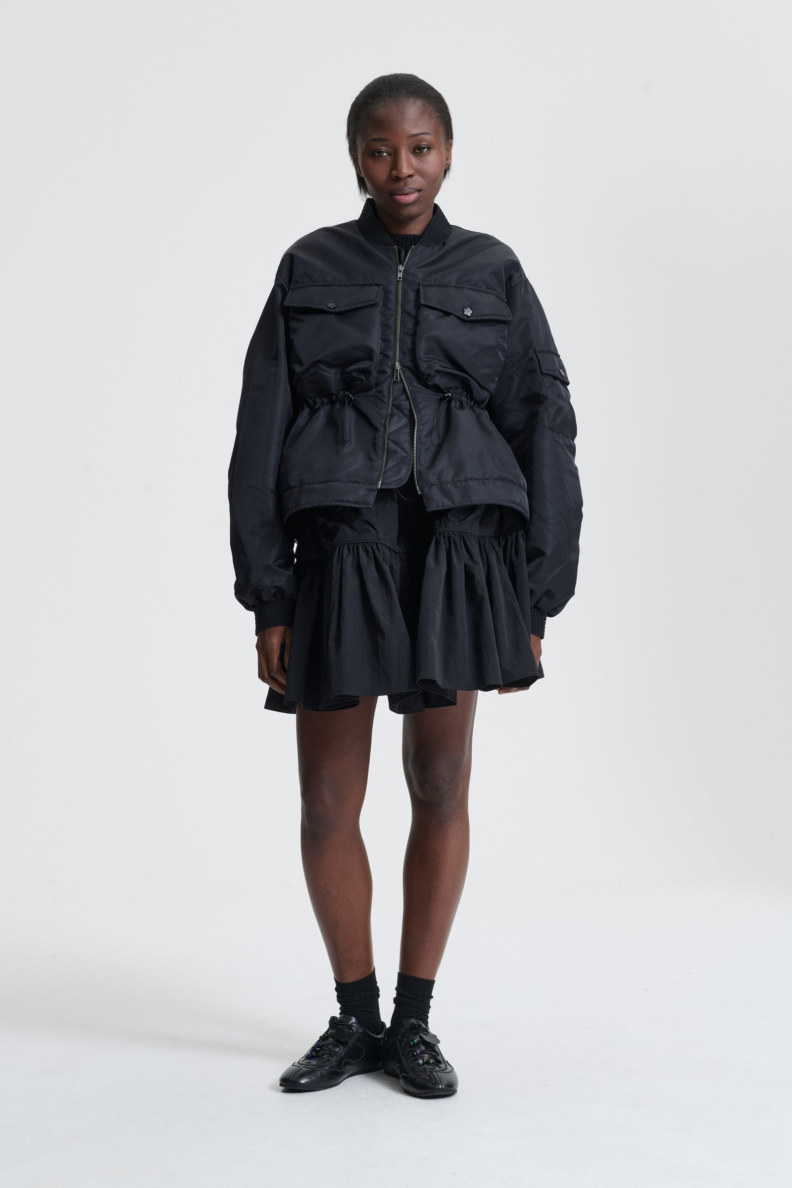 BIRDIE | BOMBER JACKET TECHNICAL NYLON BLACK