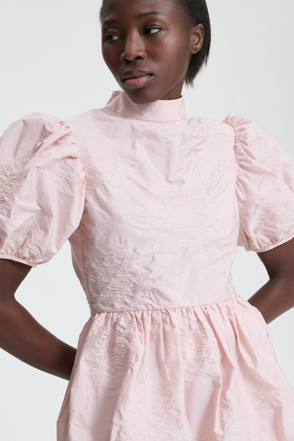 KELLY | DRESS BORUS JACQUARD BLUSH PINK