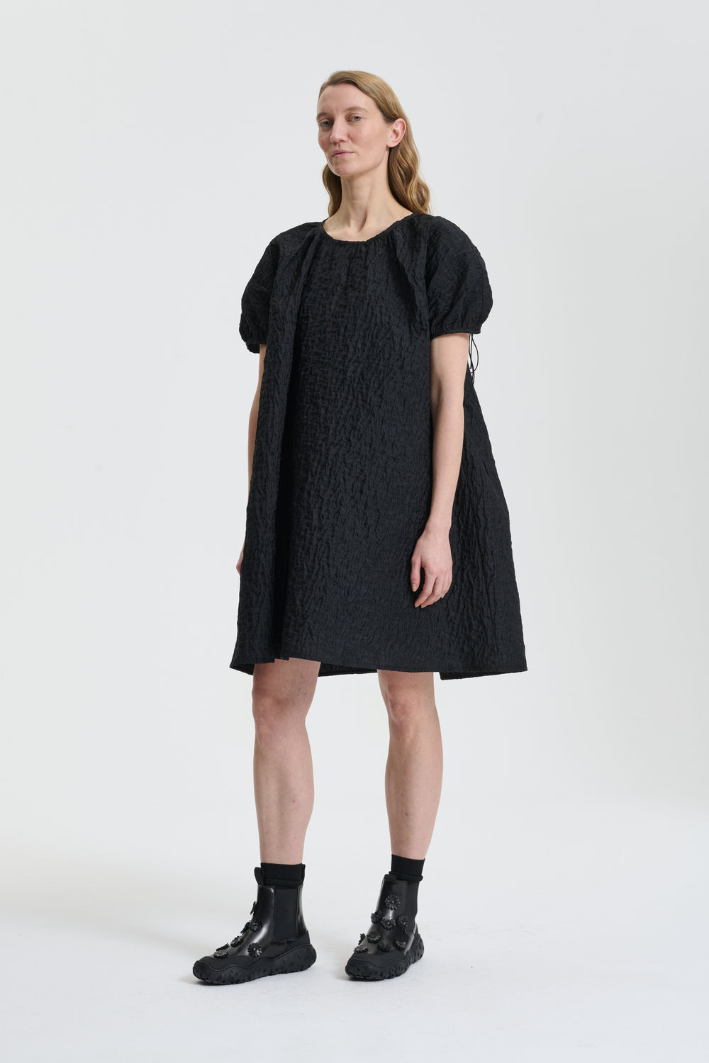 BRENDA | DRESS LOBELIA MATELASSÉ BLACK