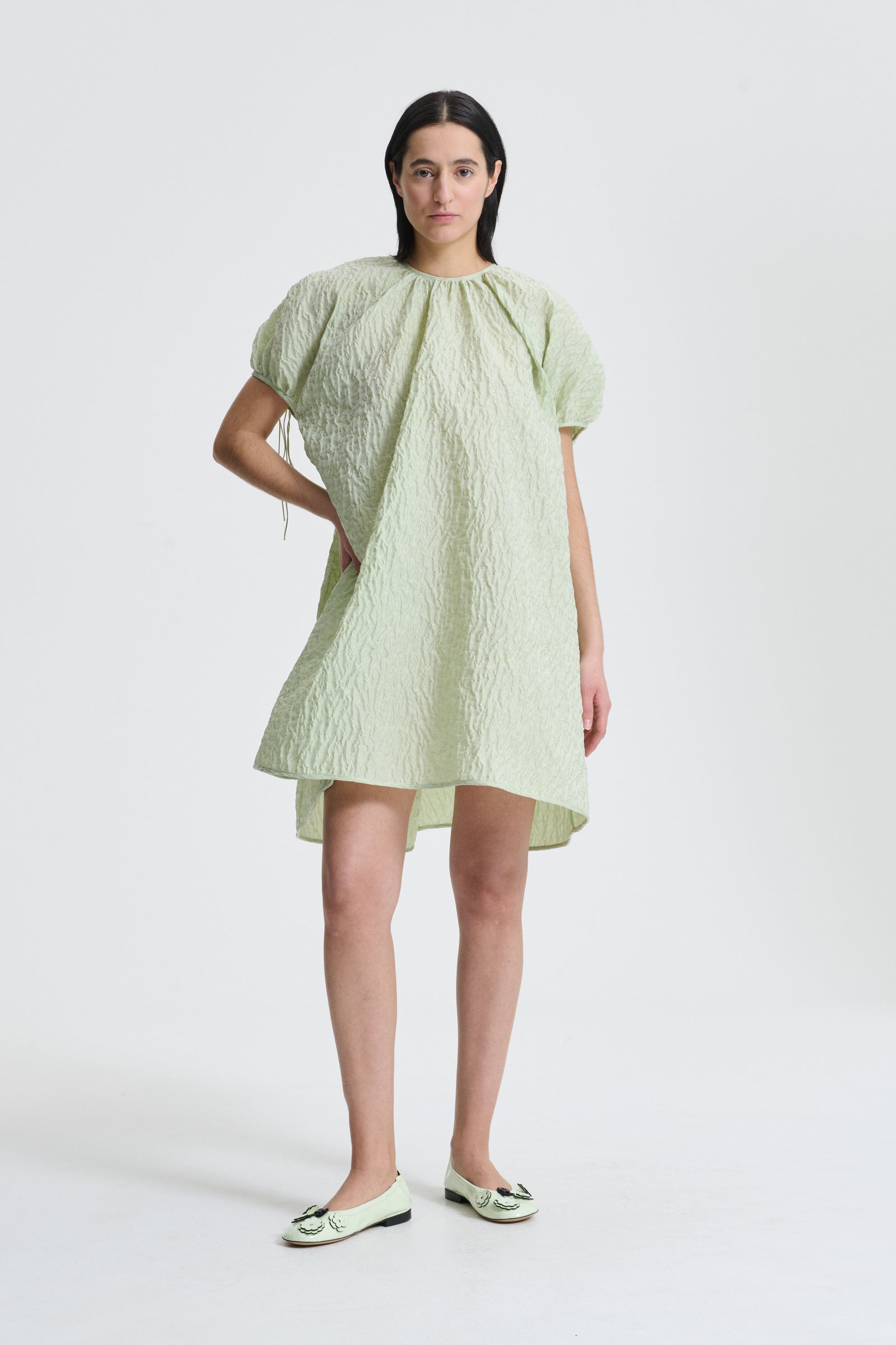 BRENDA | DRESS LOBELIA MATELASSÉ PASTEL GREEN