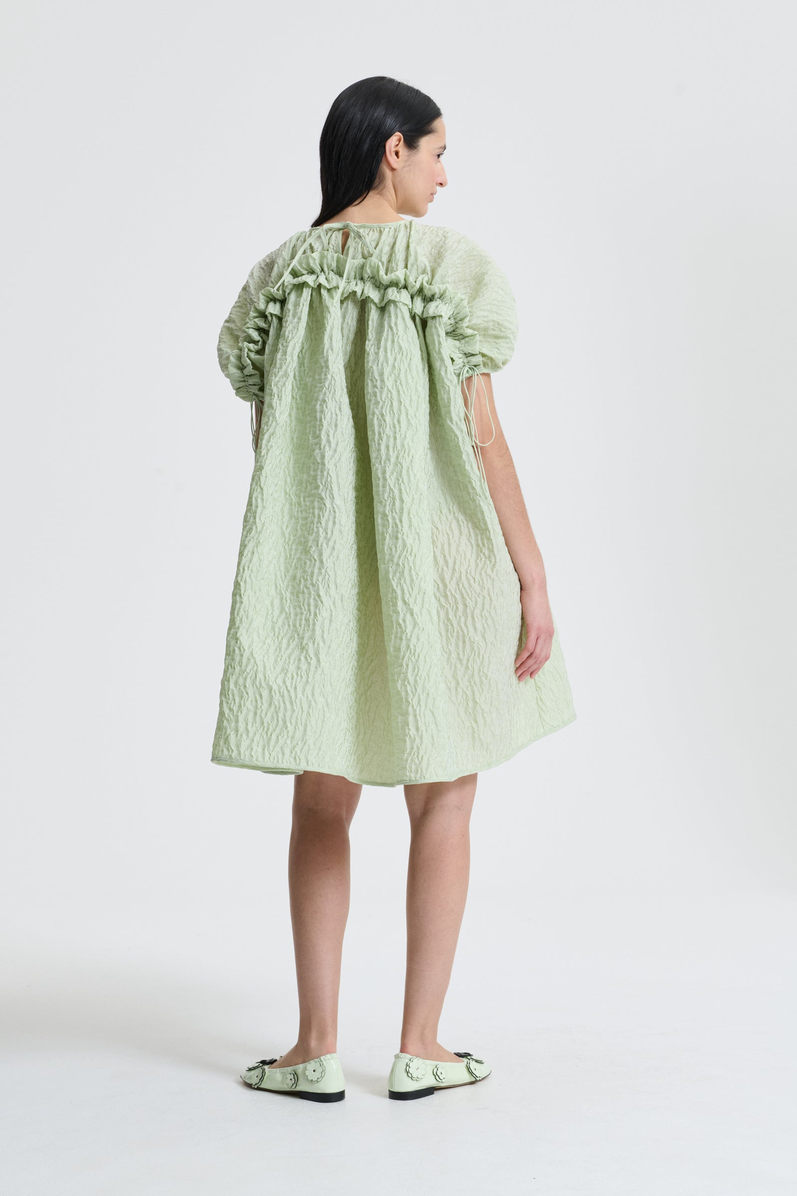 BRENDA | DRESS LOBELIA MATELASSÉ PASTEL GREEN