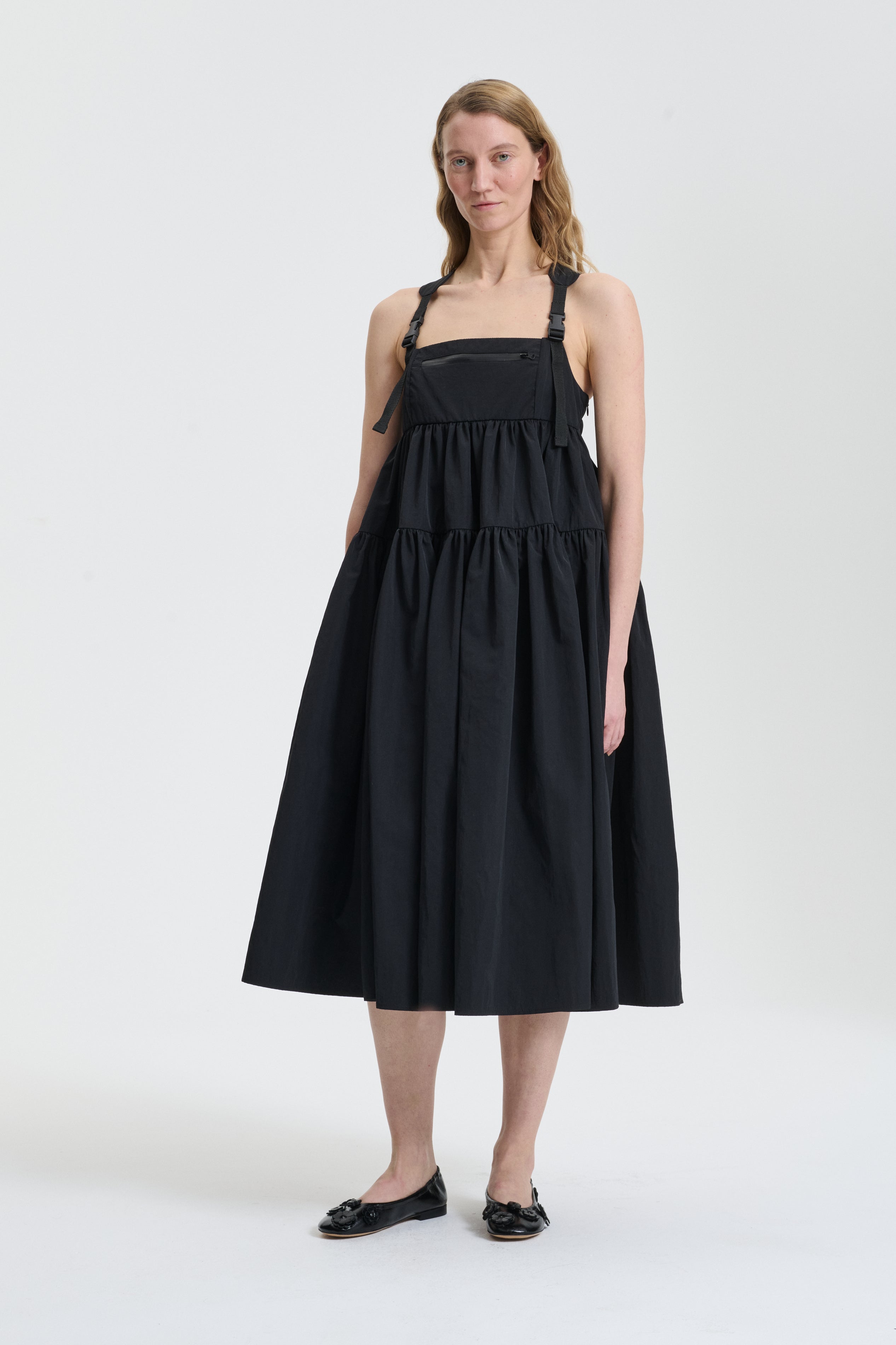BAILEY | DRESS RECYCLED TAFFETA BLACK