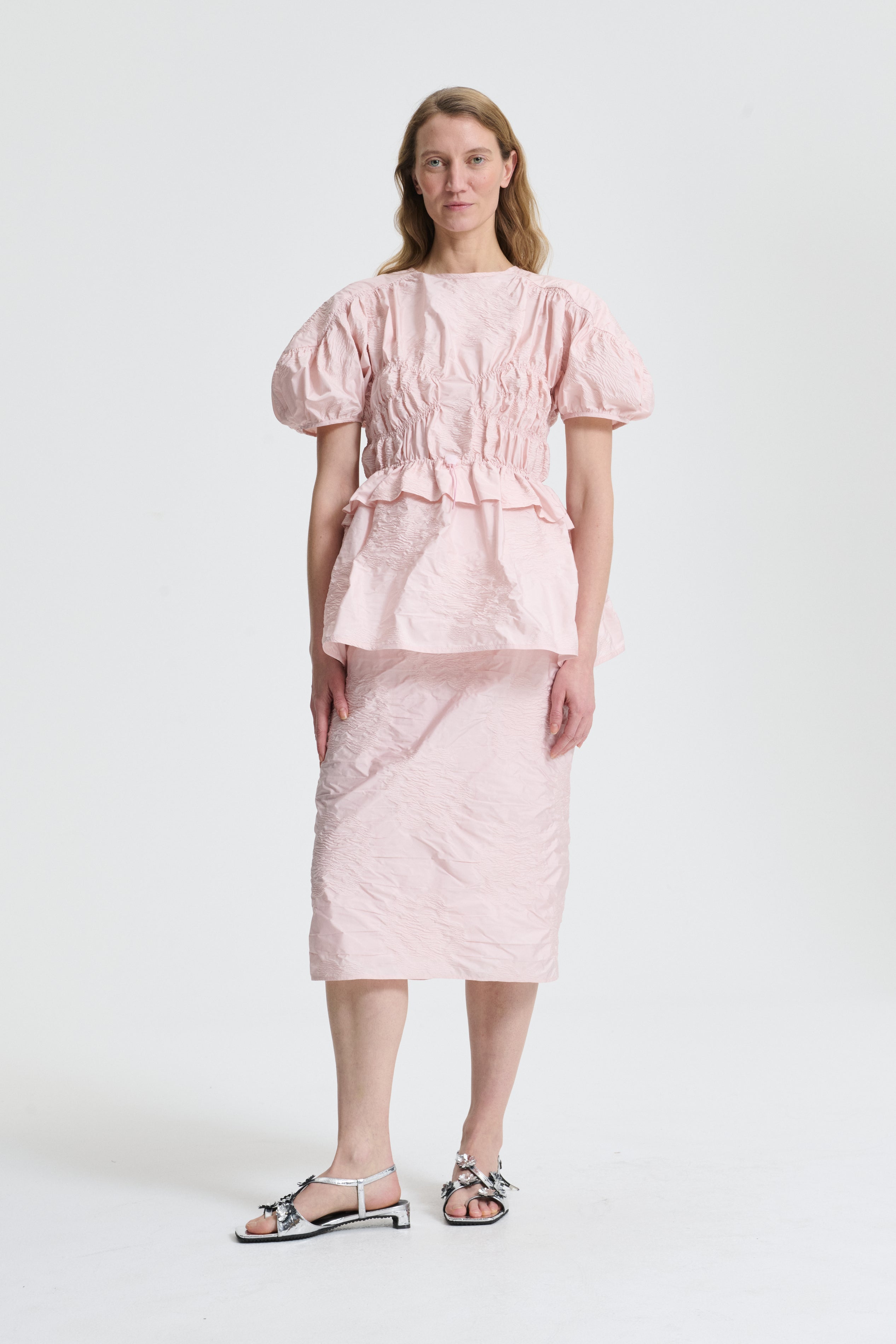 BROOKLYN | TOP BORUS JACQUARD BLUSH PINK