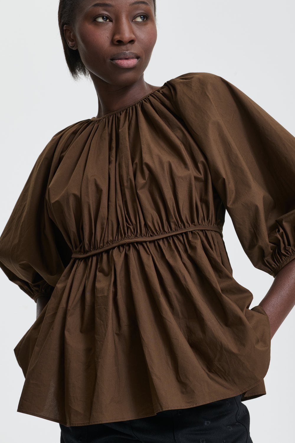 AMO | TOP COTTON BROWN