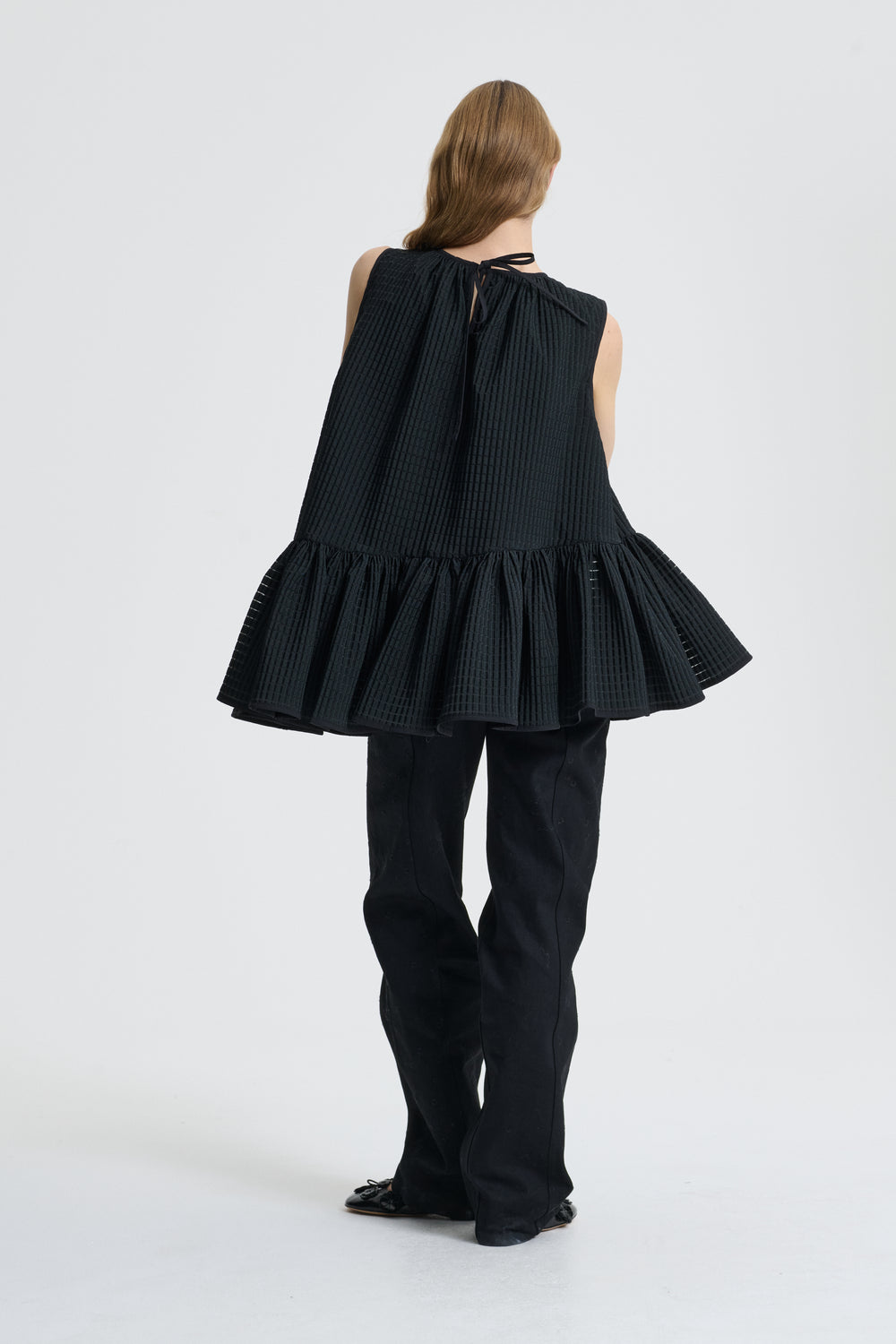 BETTINA | TOP MIKU JACQUARD BLACK