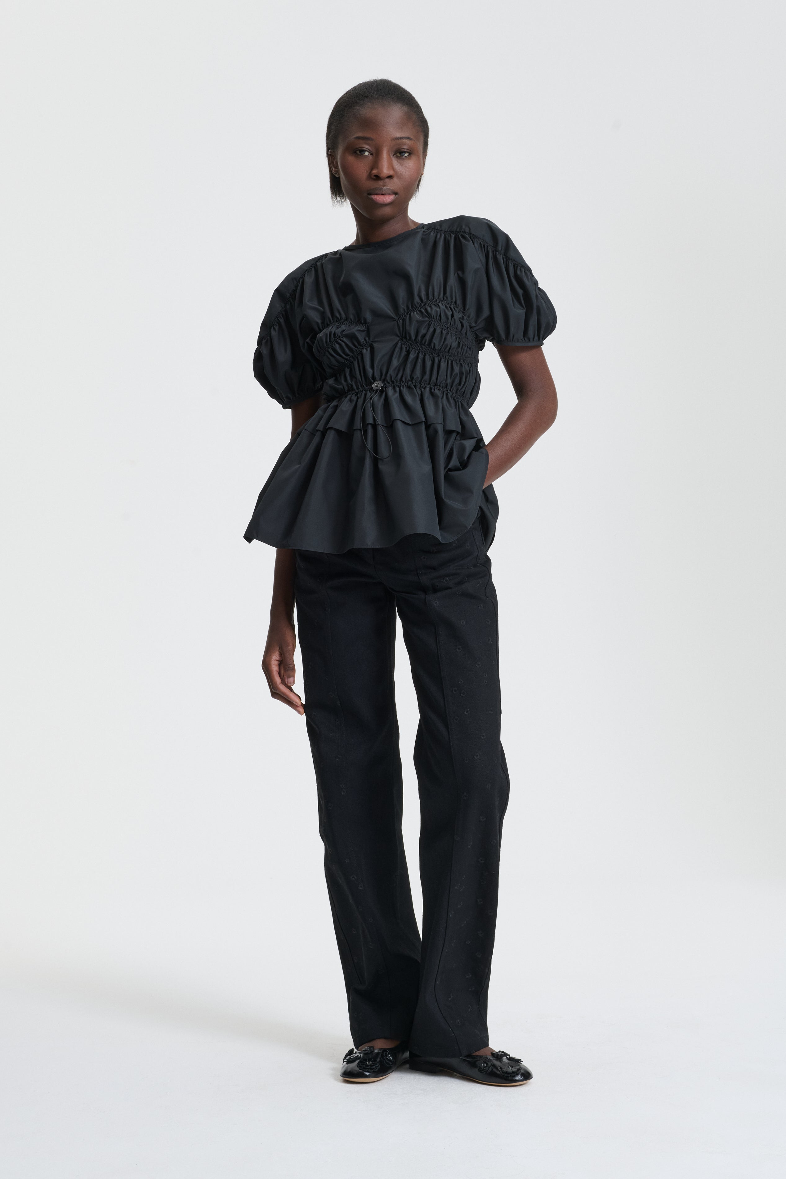 BROOKLYN | TOP RECYCLED FAILLE BLACK