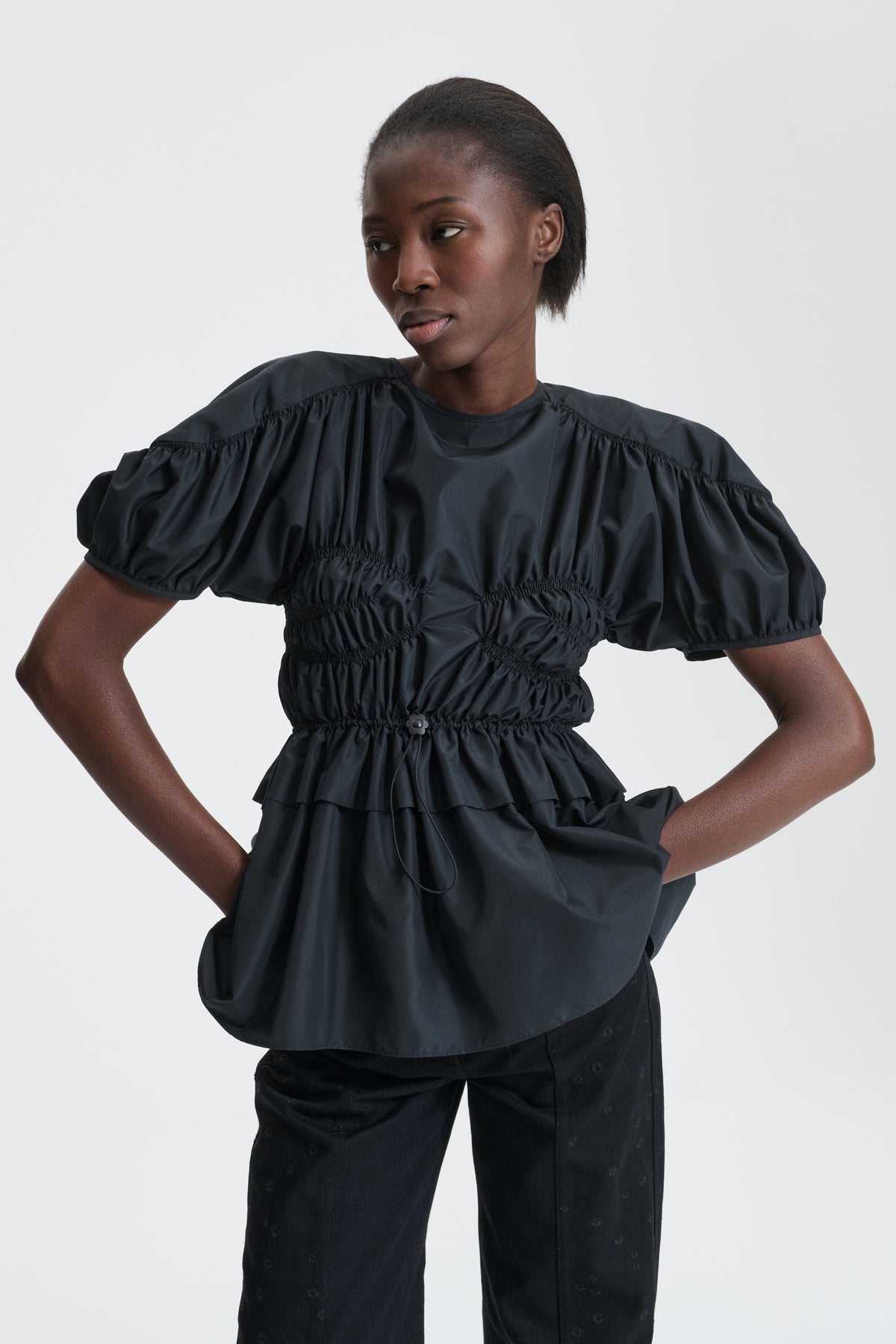 BROOKLYN | TOP RECYCLED FAILLE BLACK