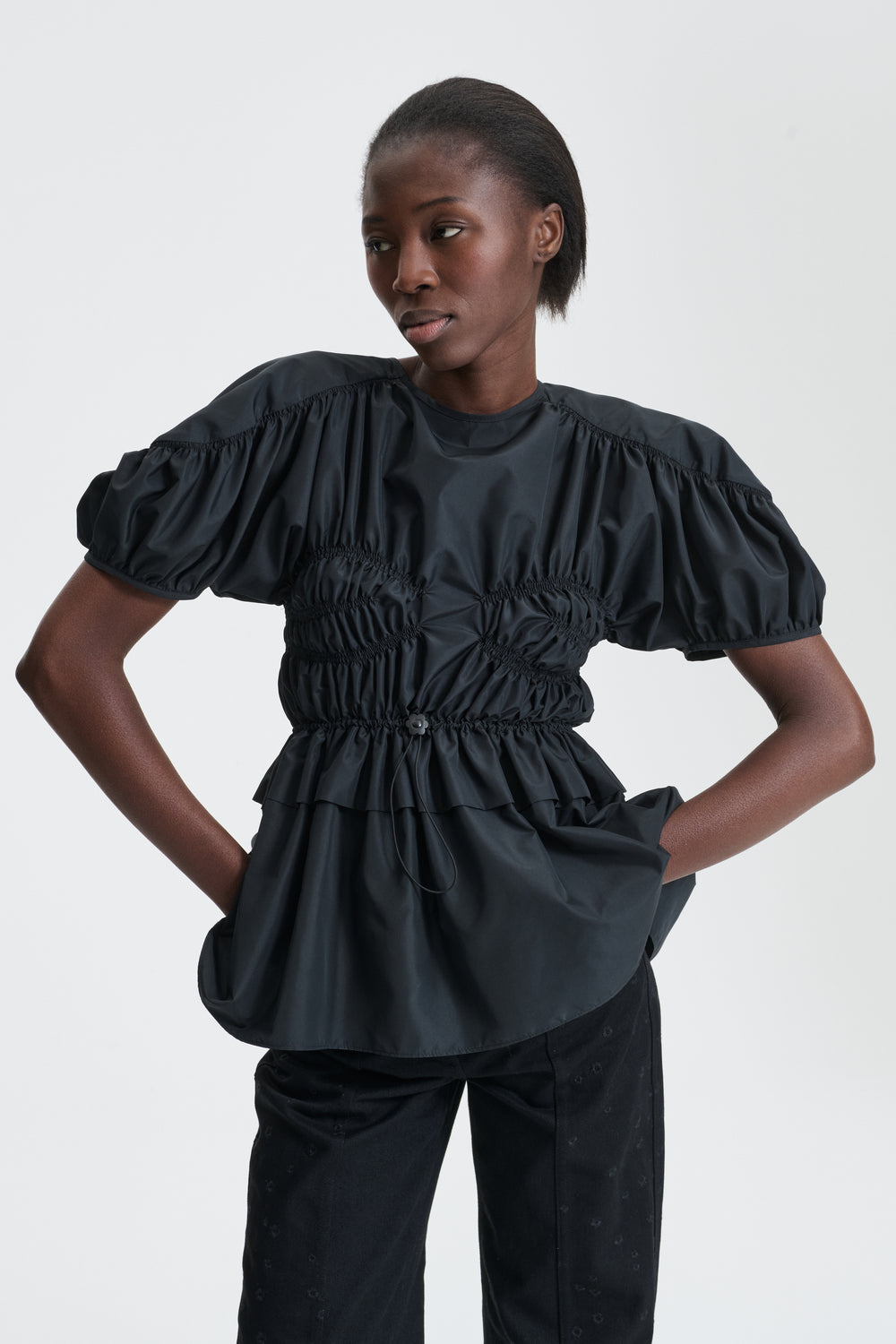 BROOKLYN | TOP RECYCLED FAILLE BLACK
