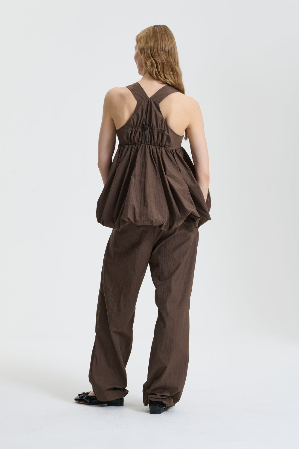 BEA | TOP RECYCLED TAFFETA BROWN