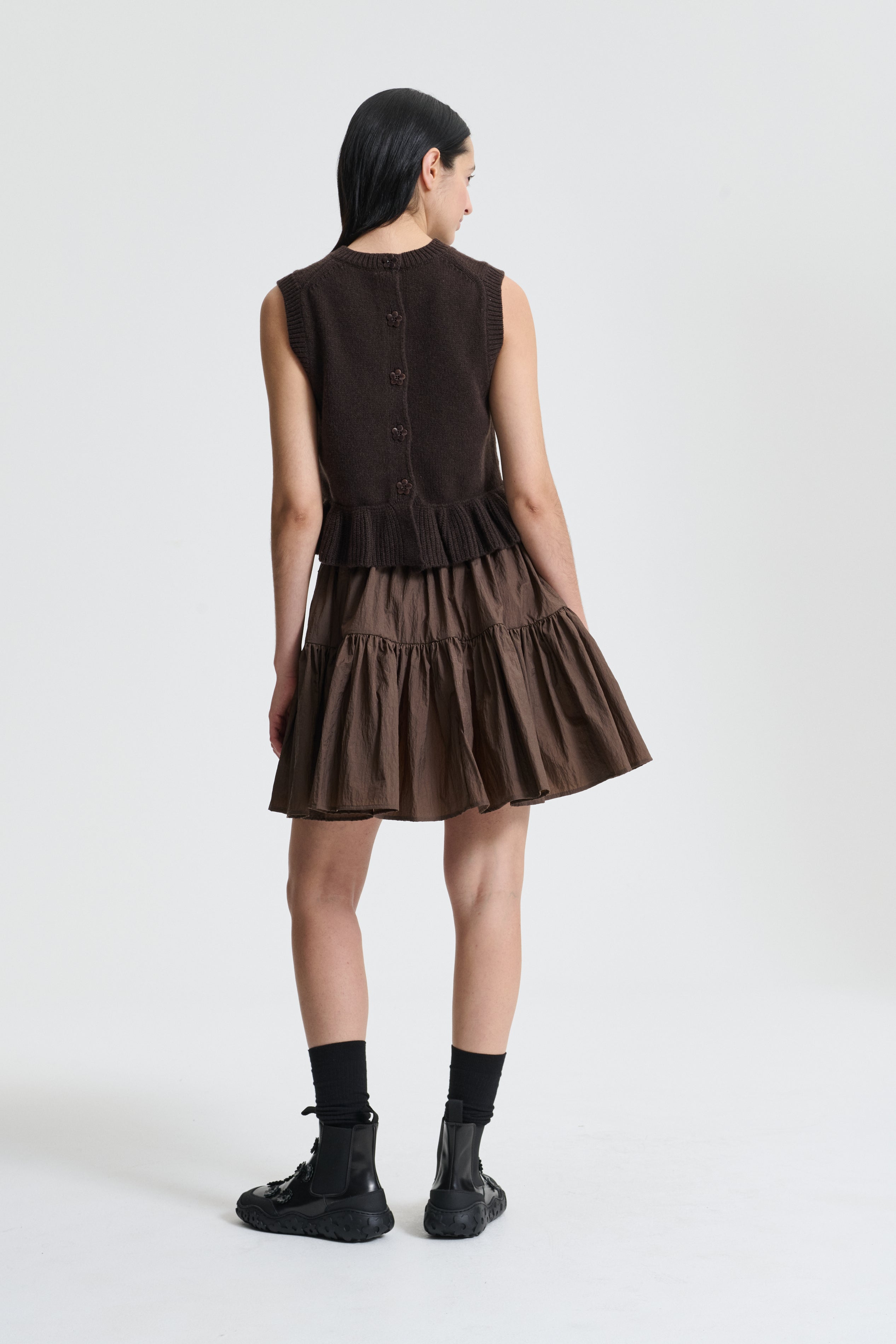 BLAIR | SKIRT RECYCLED TAFFETA BROWN