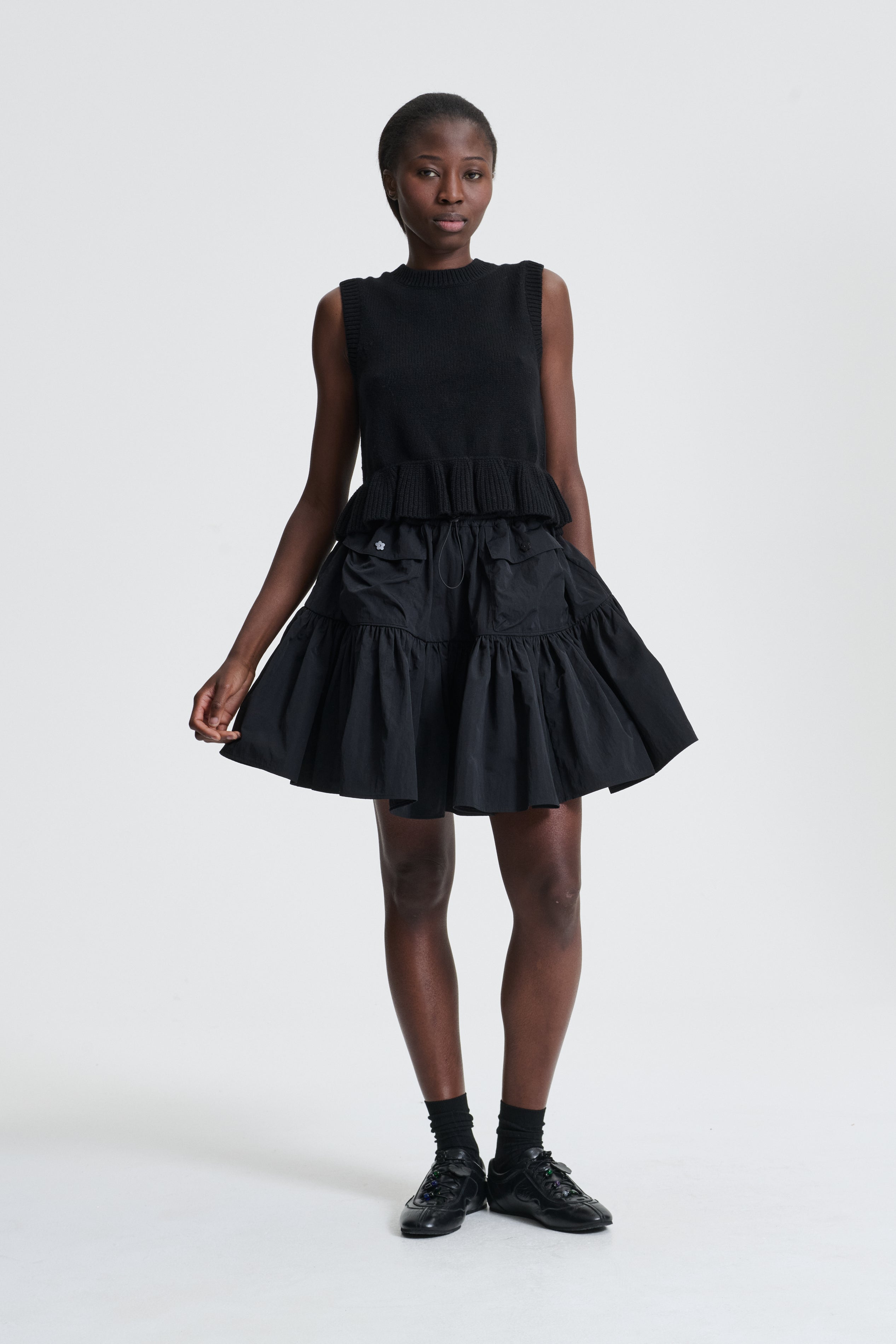 BLAIR | SKIRT RECYCLED TAFFETA BLACK