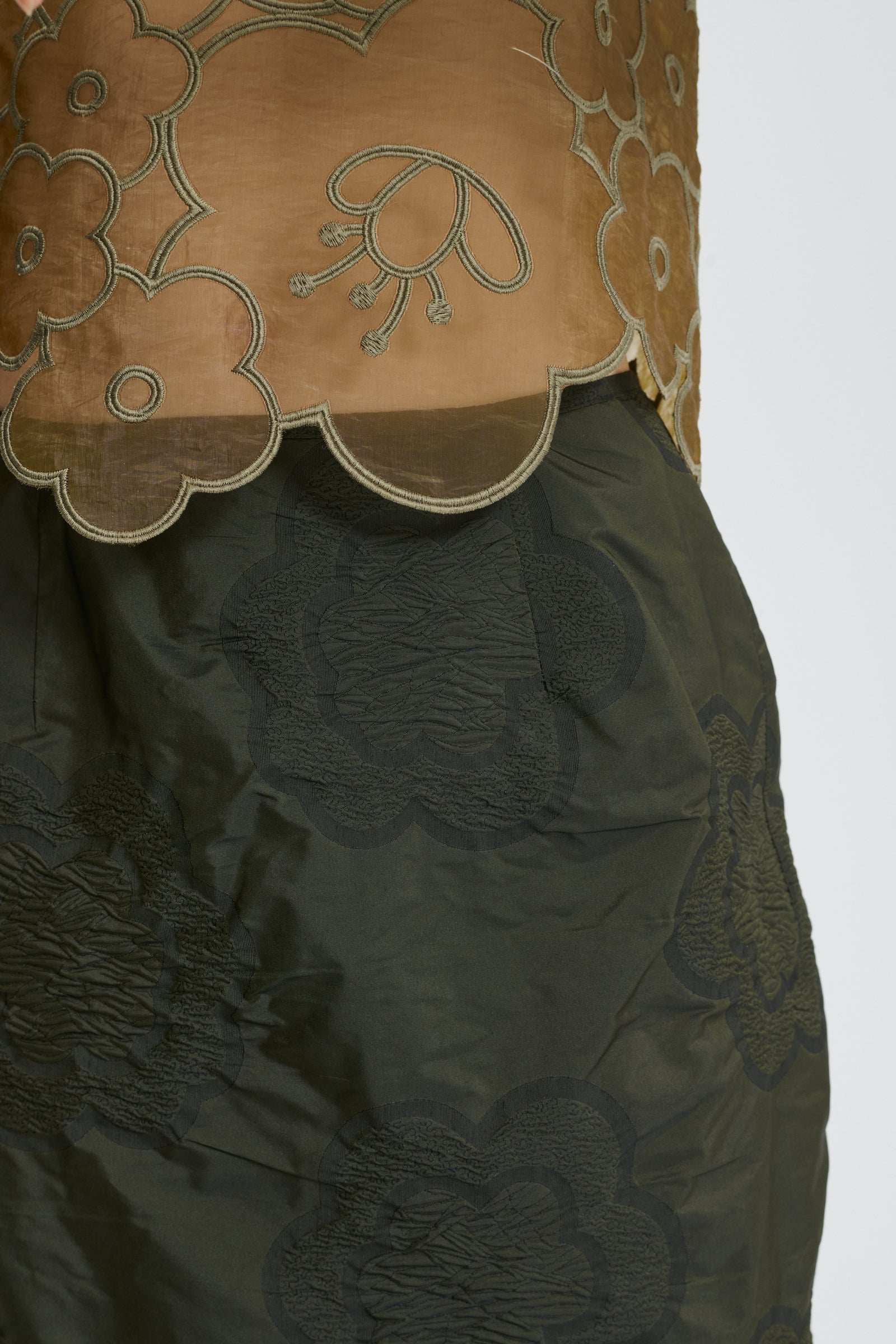 ALLEGRA | SKIRT BORUS JACQUARD OLIVE