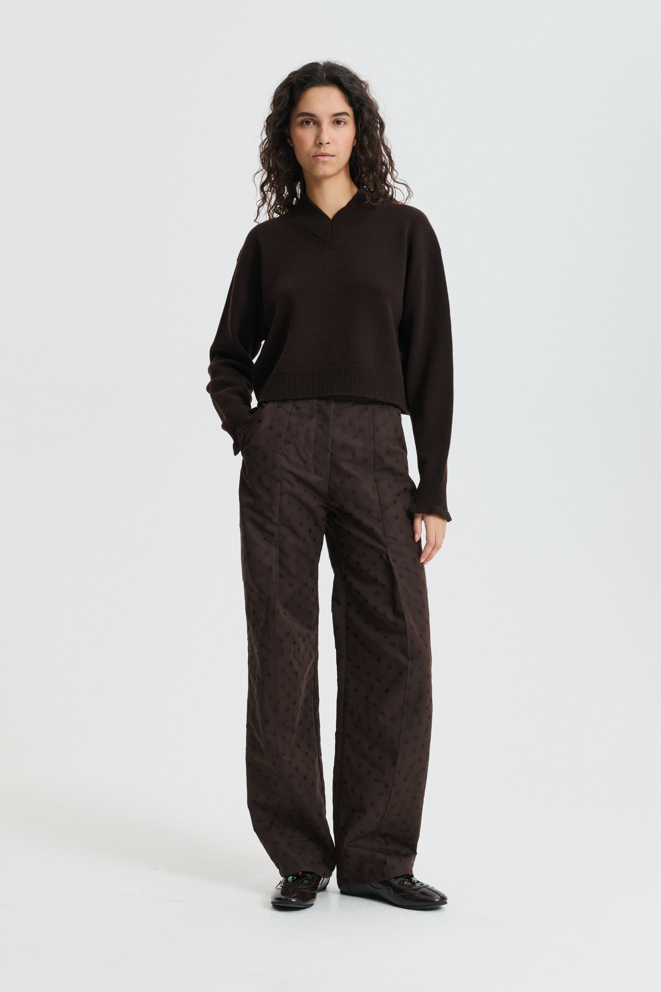 CBDRUSILLA | JUMPER MERINO WOOL BROWN
