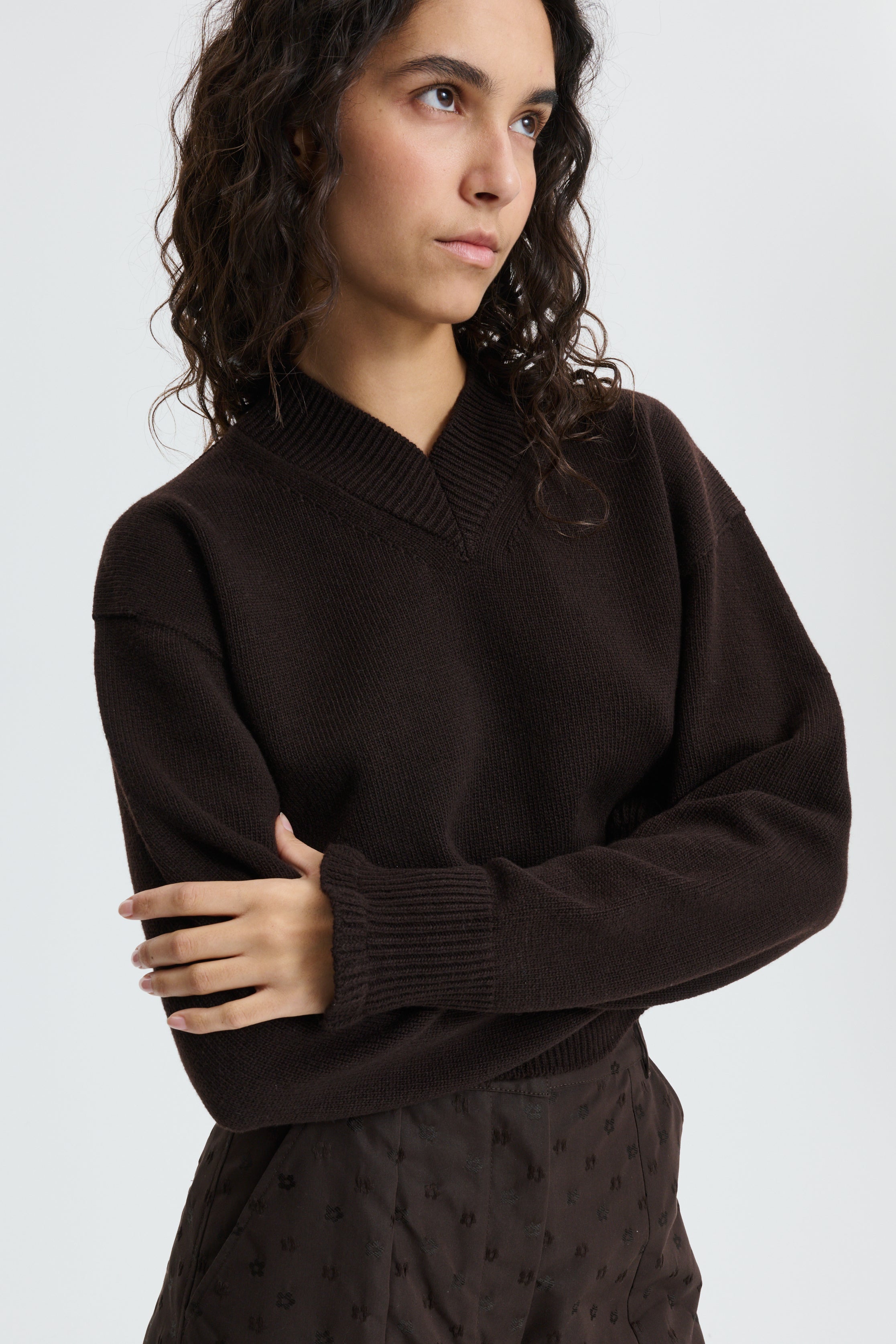 CBDRUSILLA | JUMPER MERINO WOOL BROWN