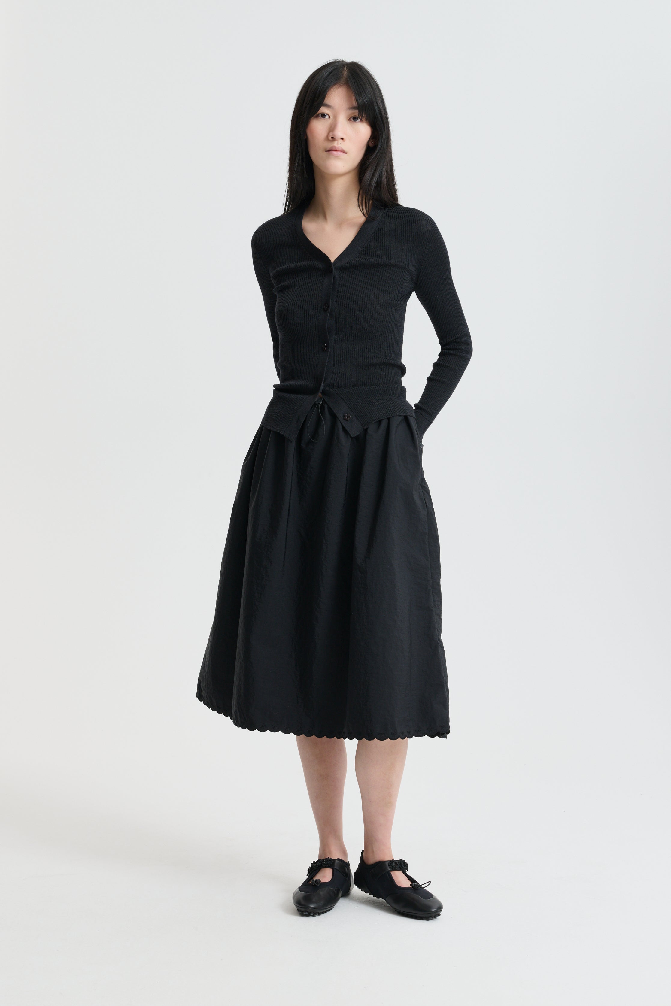 CBFOLKE | CARDIGAN LIGHT MERINO WOOL CHARCOAL GREY