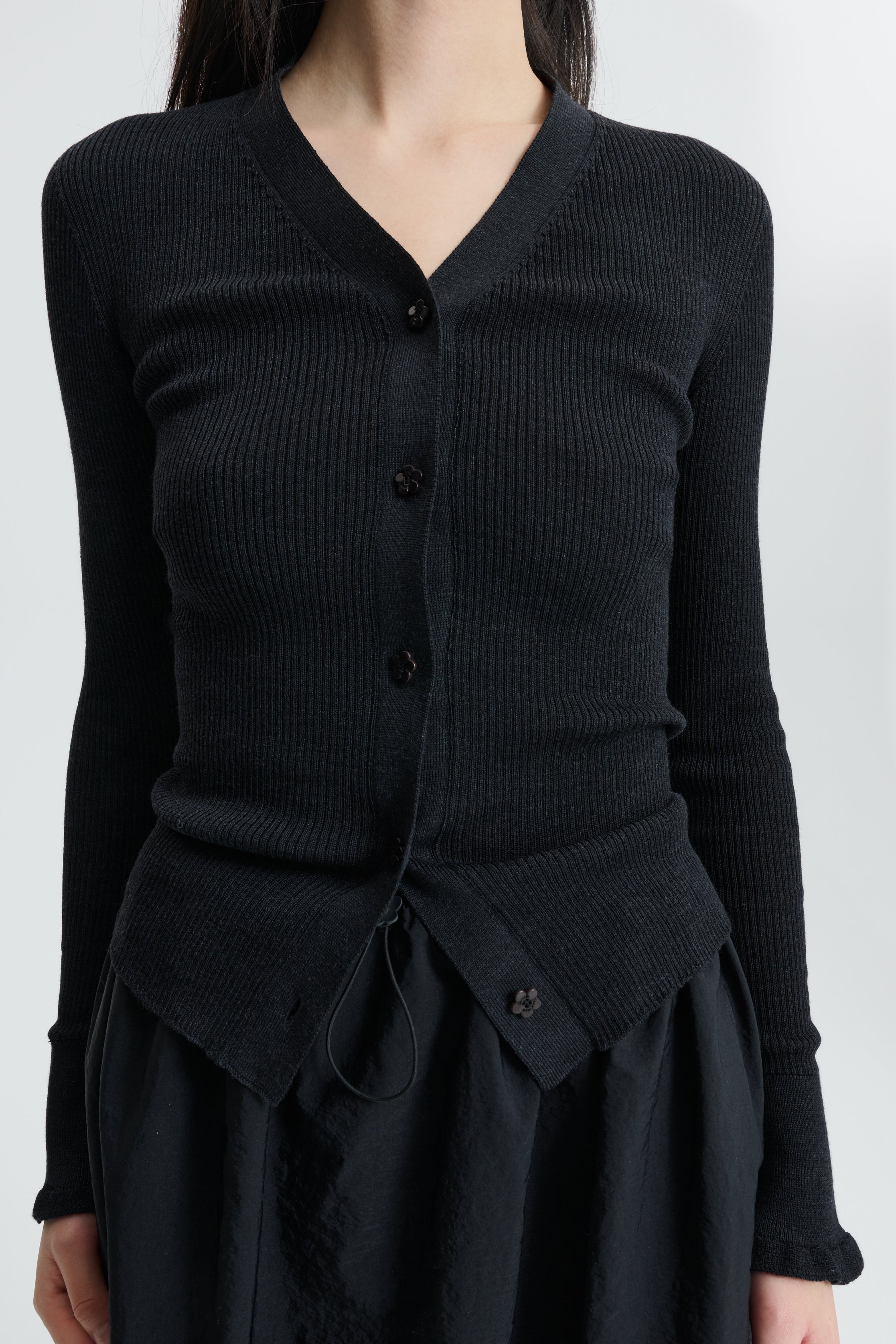 CBFOLKE | CARDIGAN LIGHT MERINO WOOL CHARCOAL GREY