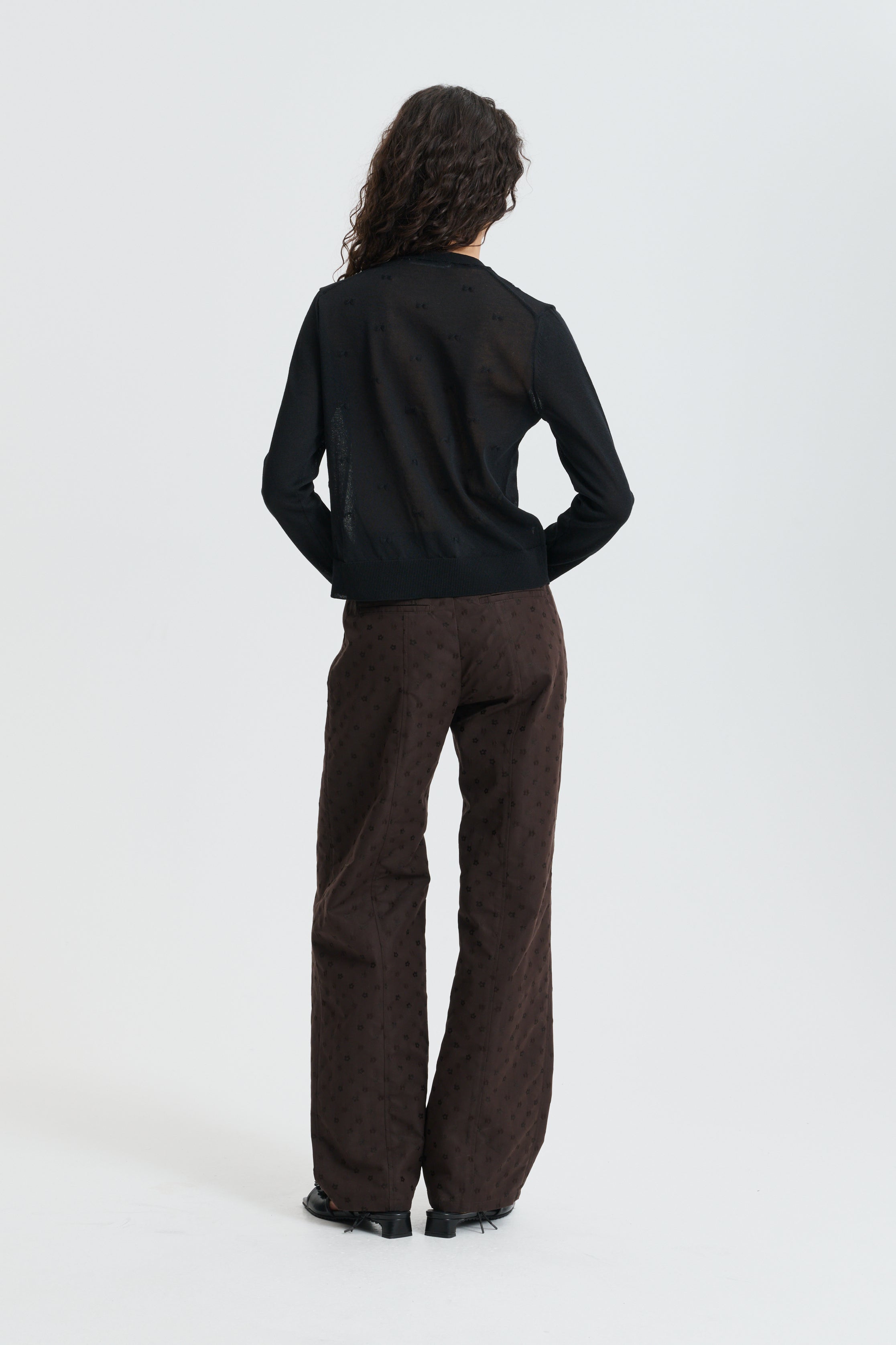 CBDARMELA | TROUSERS IRIS JACQUARD BROWN