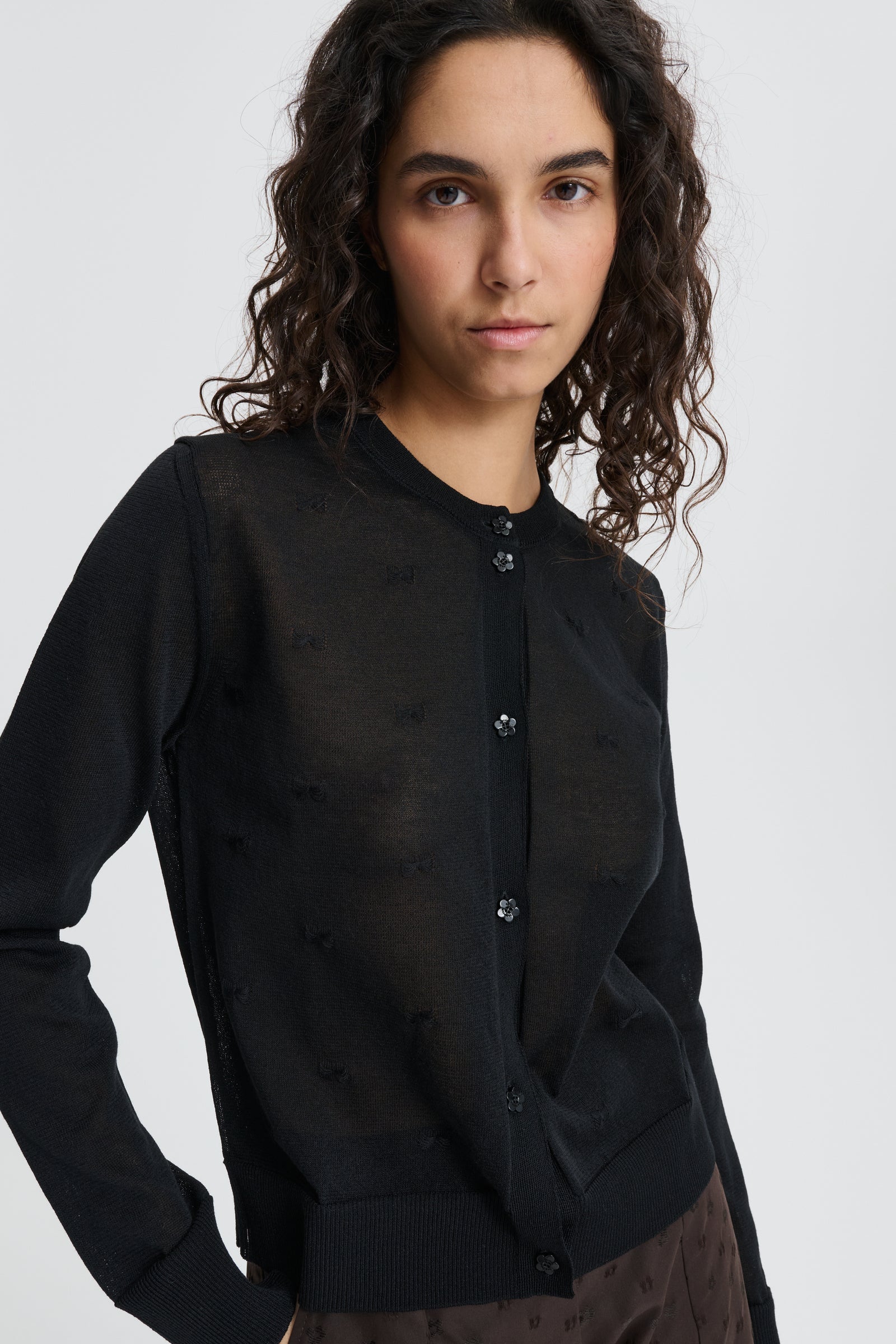 CBFLOH | CARDIGAN PRETTY BOW KNIT BLACK