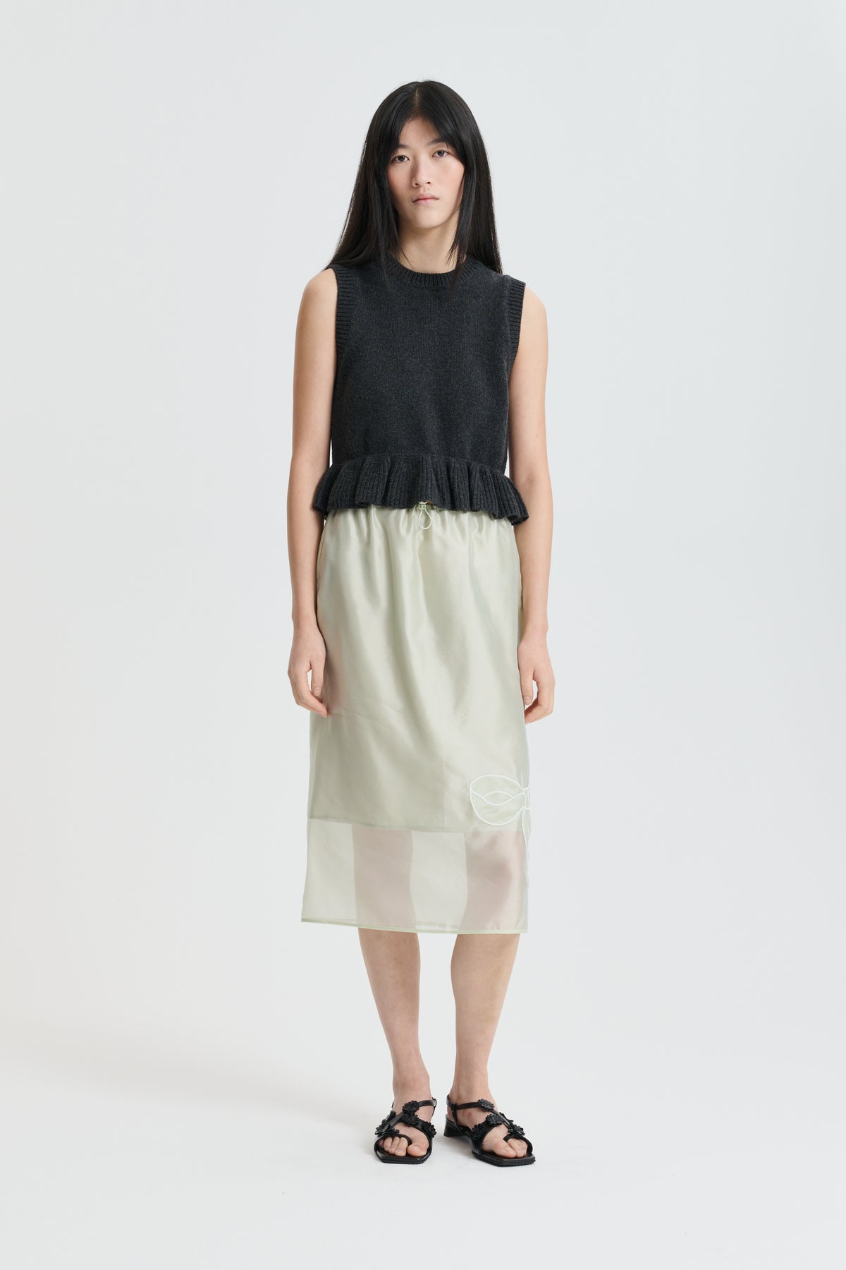 CBBILL | VEST RECYCLED CASHMERE CHARCOAL GREY