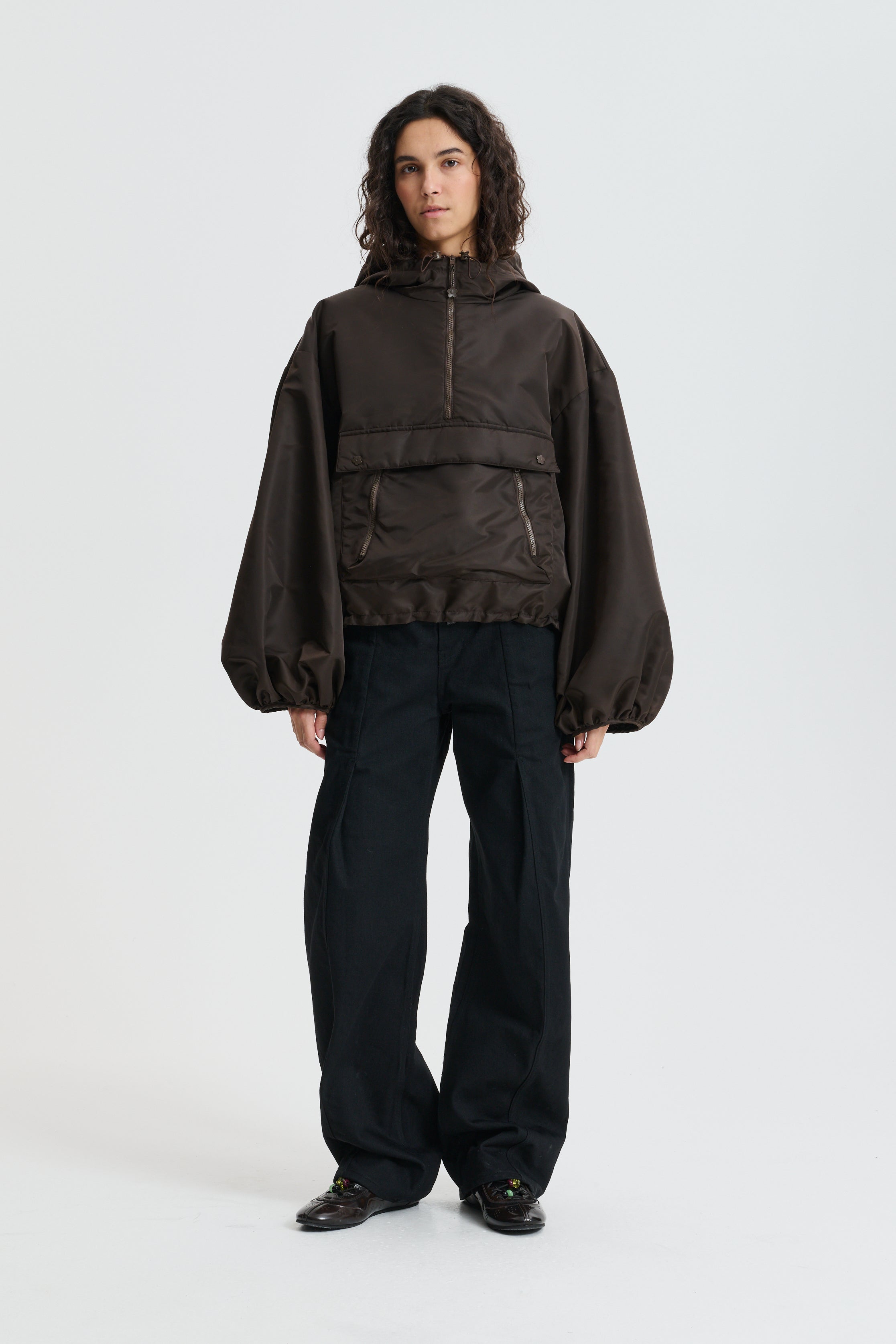 CBBEVERLY | ANORAK TECHNICAL NYLON BROWN