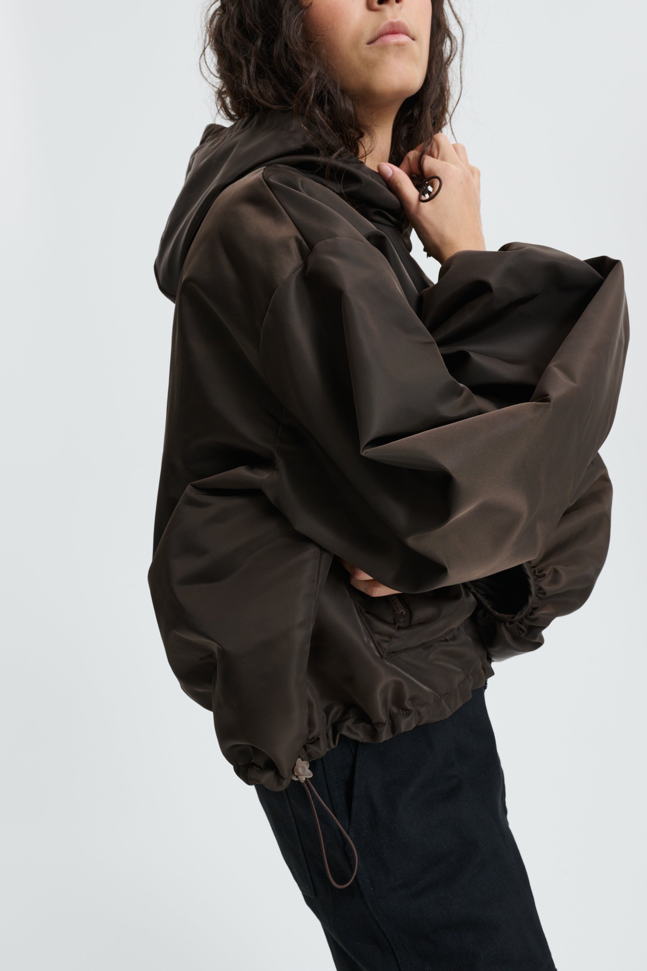 CBBEVERLY | ANORAK TECHNICAL NYLON BROWN