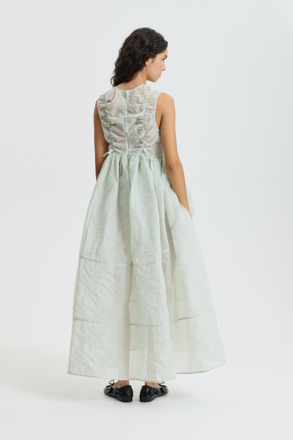 CBDUANA | DRESS PAPILLON MATELASSÉ PALE GREEN