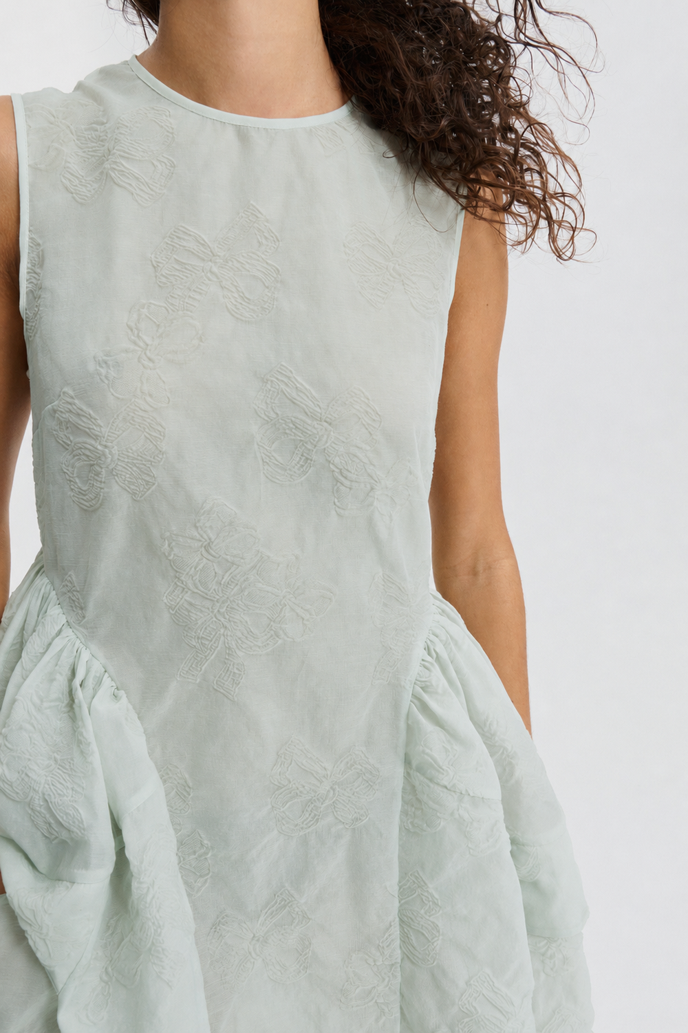 CBDUANA | DRESS PAPILLON MATELASSÉ PALE GREEN
