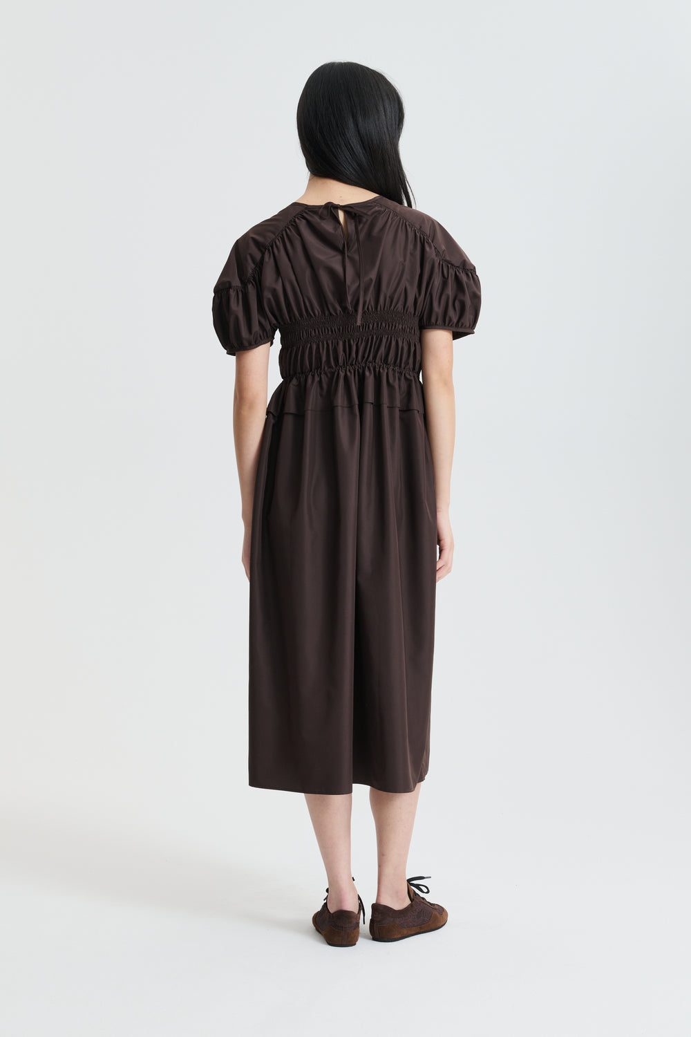 CBBETSY | DRESS RECYCLED FAILLE BROWN