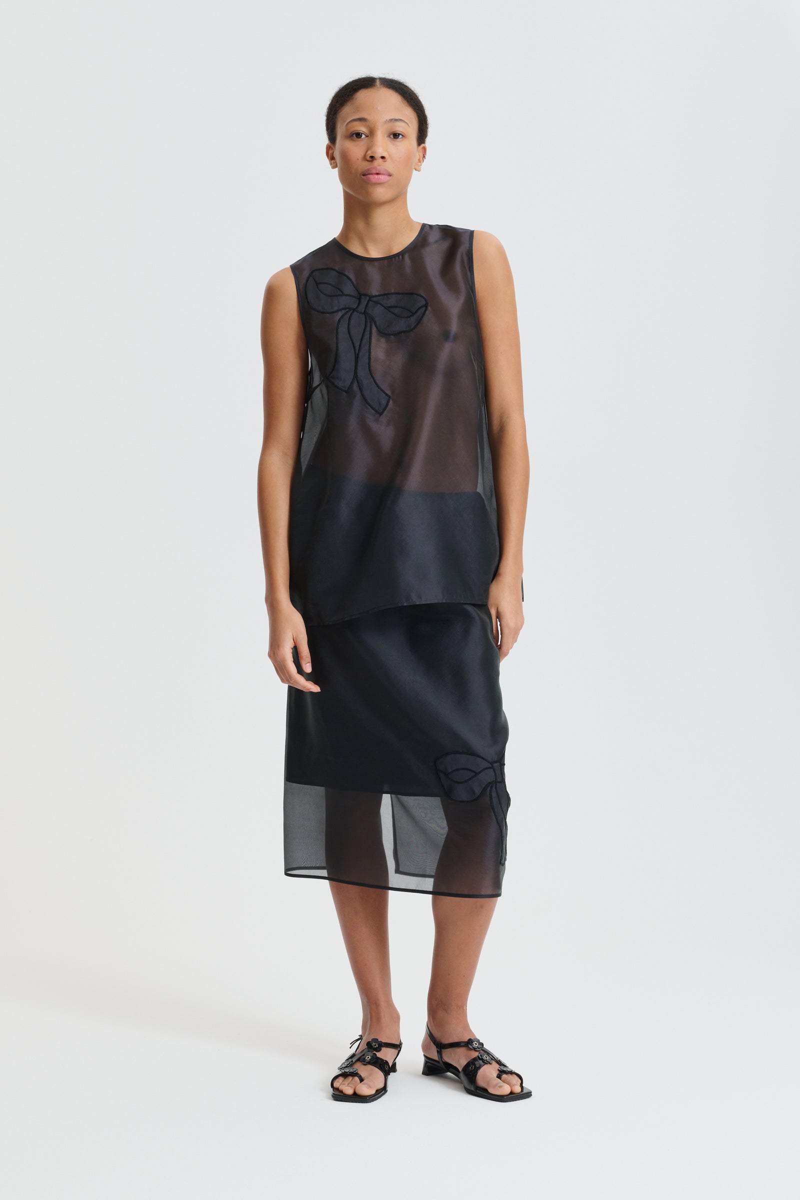 CBBRIA | SKIRT HYBRID ORGANZA BLACK