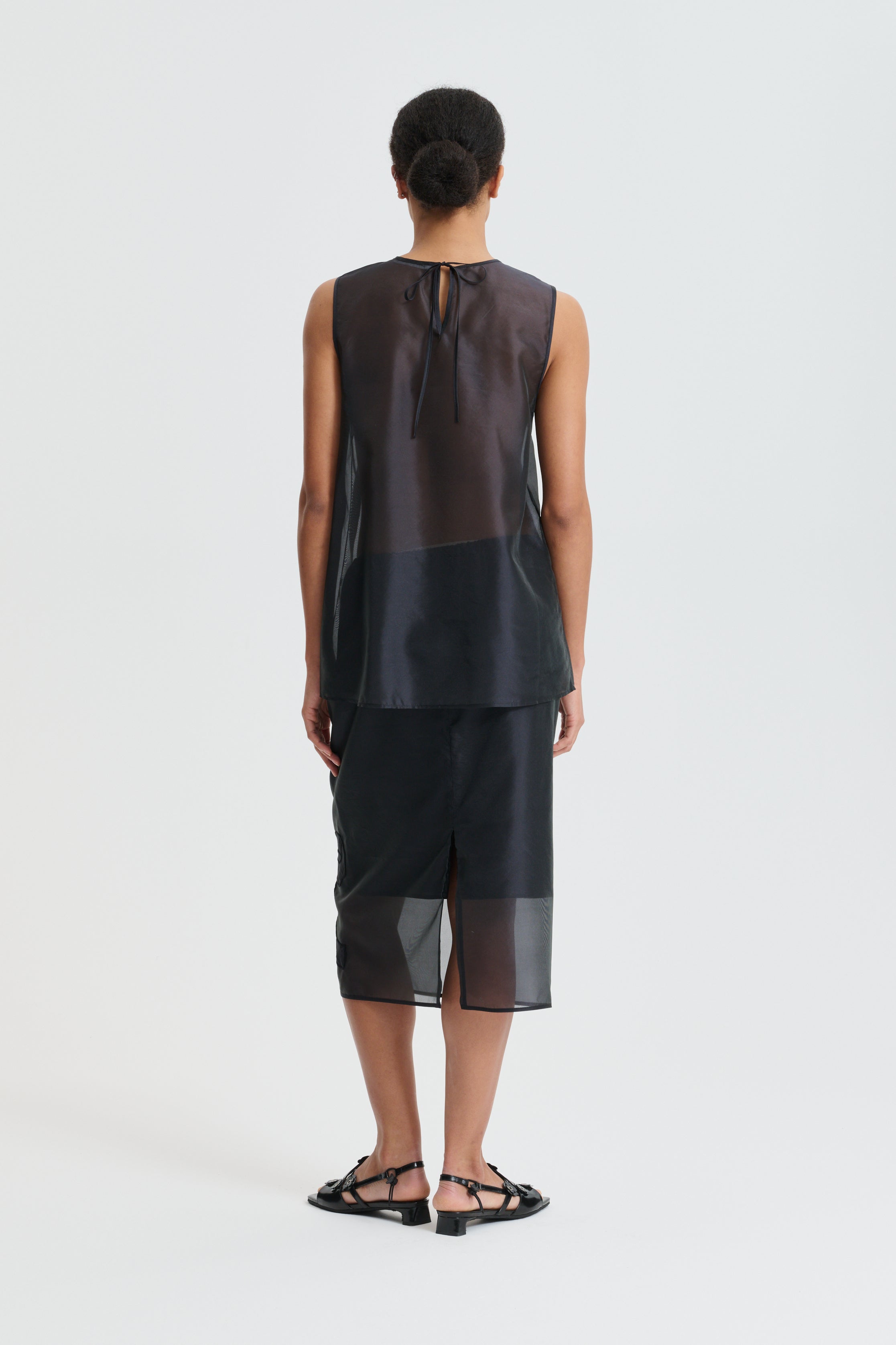 CBBRIA | SKIRT HYBRID ORGANZA BLACK