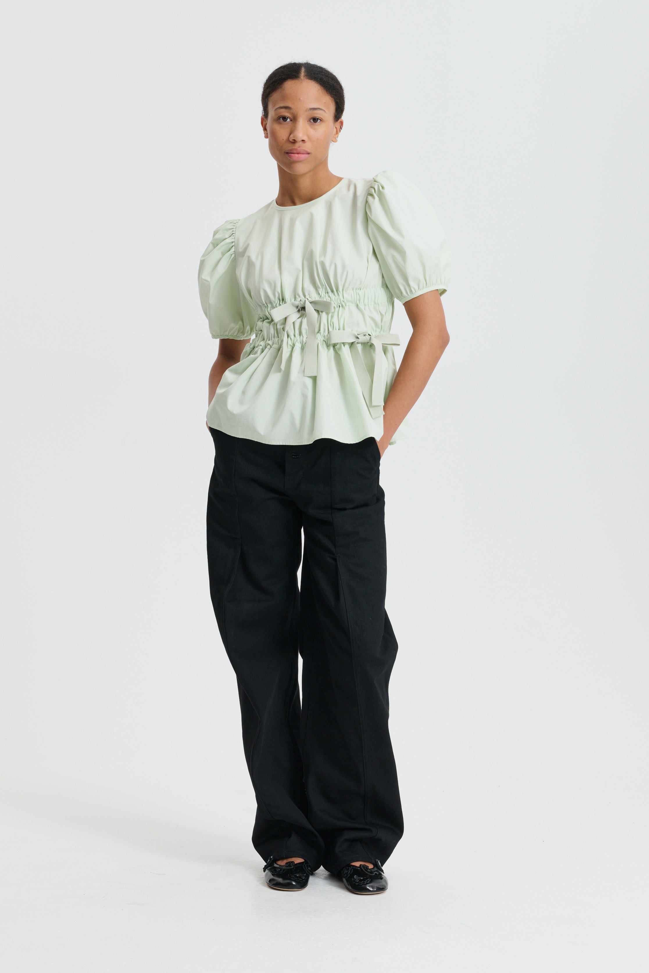 CBFREYA | TOP COTTON PALE GREEN