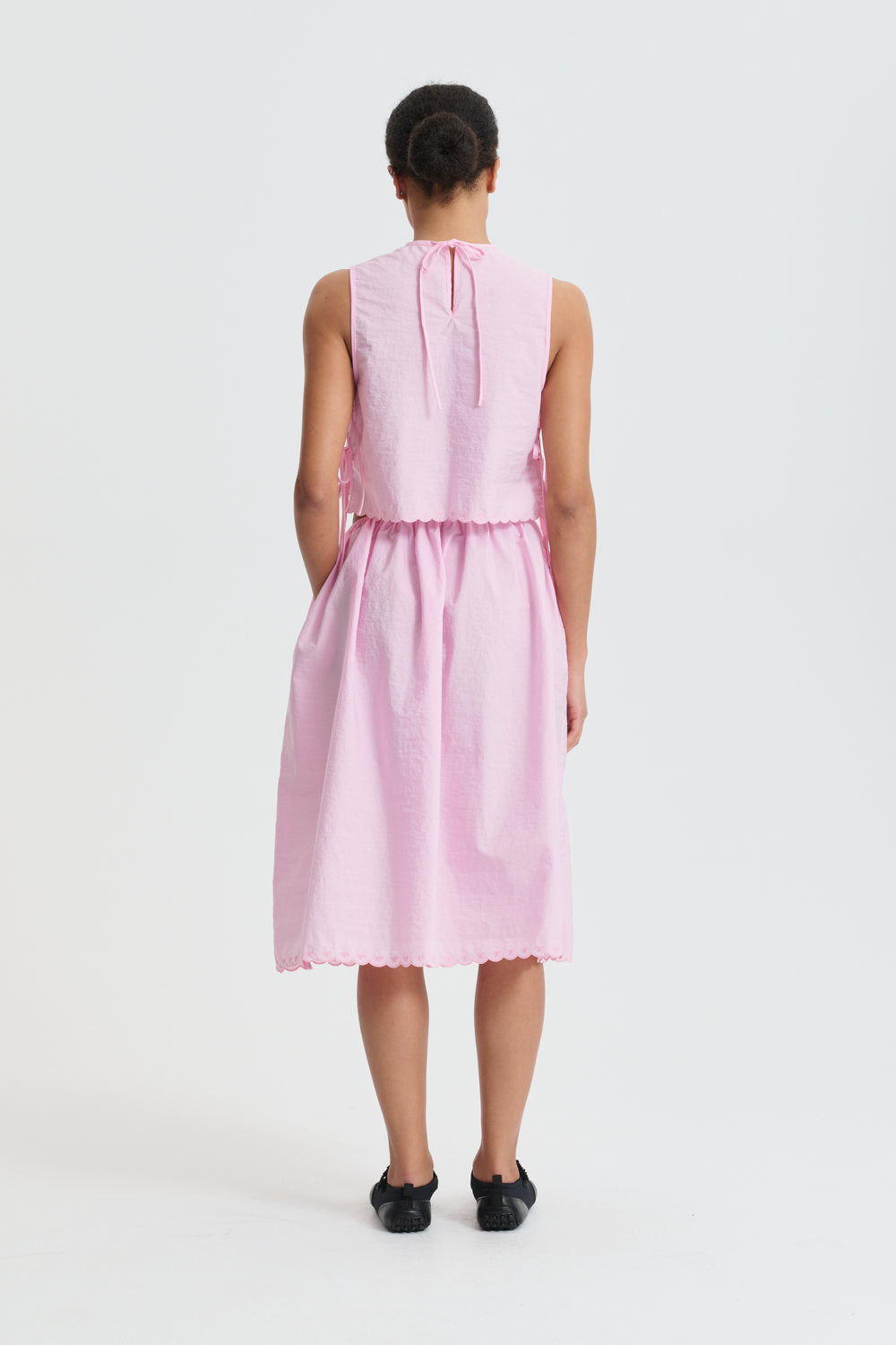 CBFEEBA | TOP EMBROIDERED TAFFETA VIBRANT PINK
