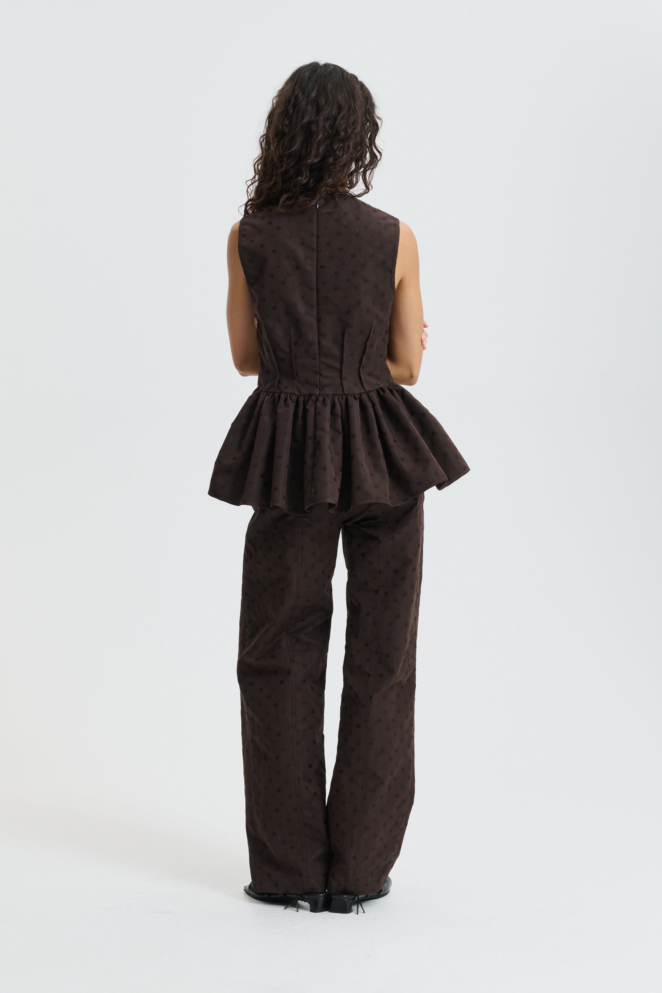 CBDAIMI | TOP IRIS JACQUARD BROWN