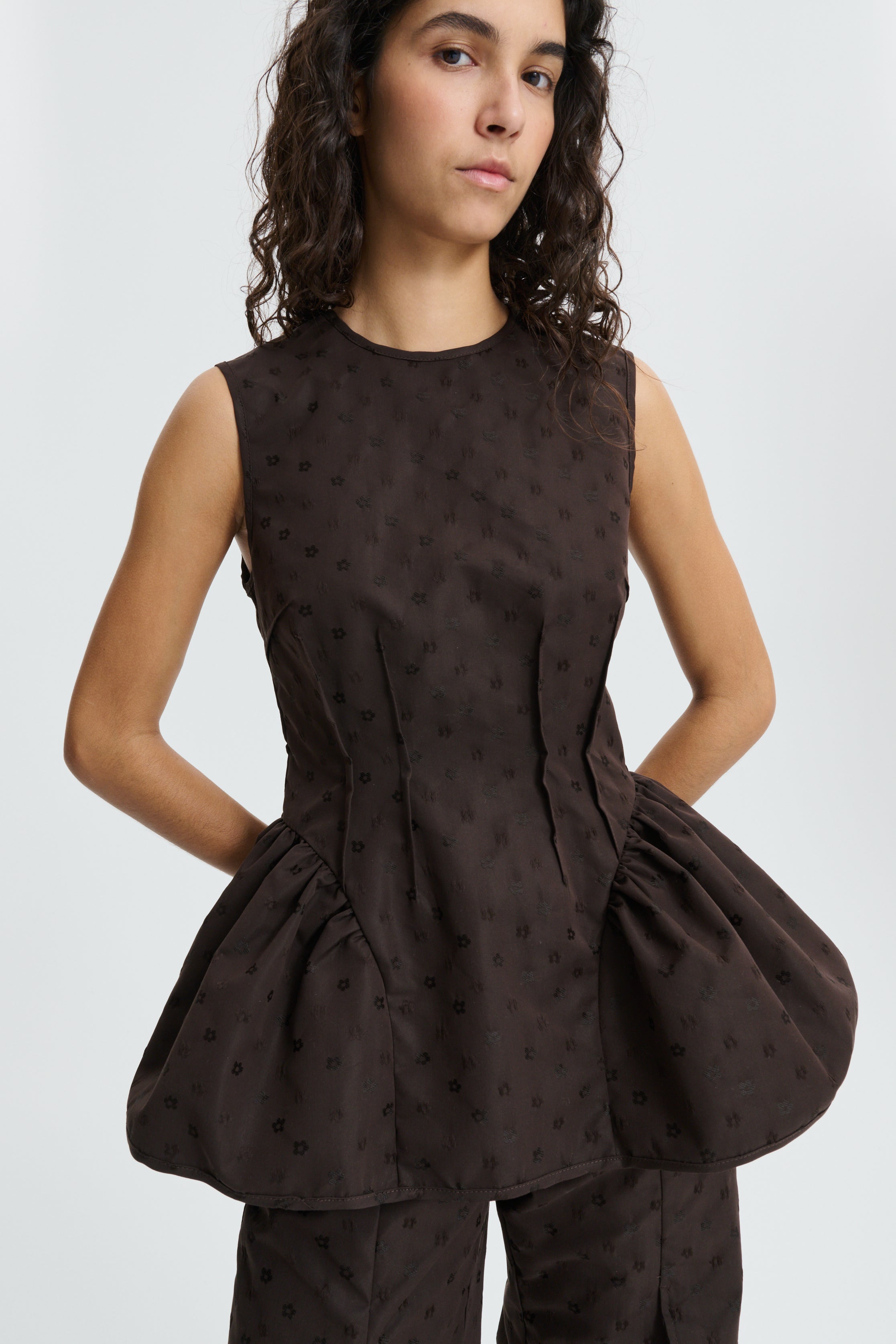 CBDAIMI | TOP IRIS JACQUARD BROWN