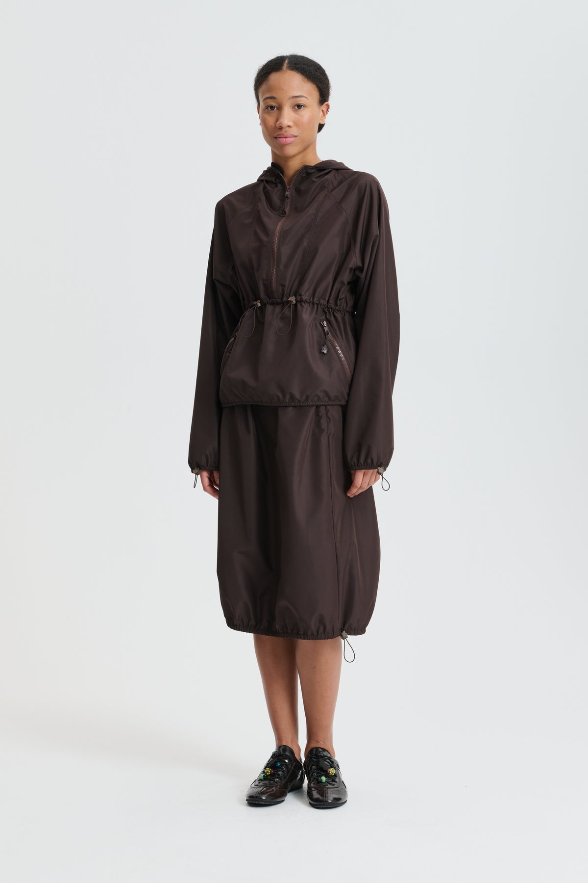 CBFREJ | HOODIE RECYCLED FAILLE BROWN