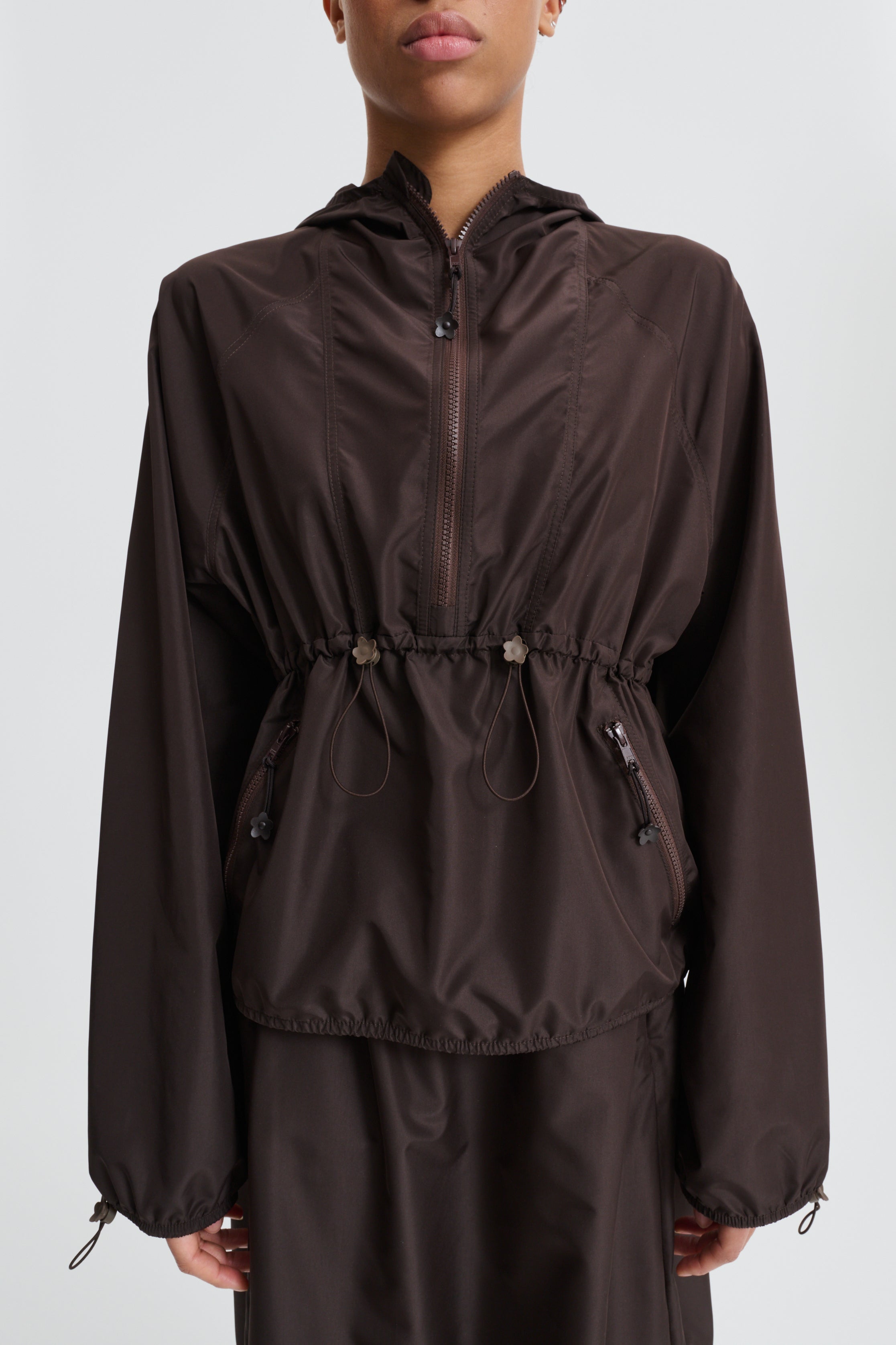 CBFREJ | HOODIE RECYCLED FAILLE BROWN