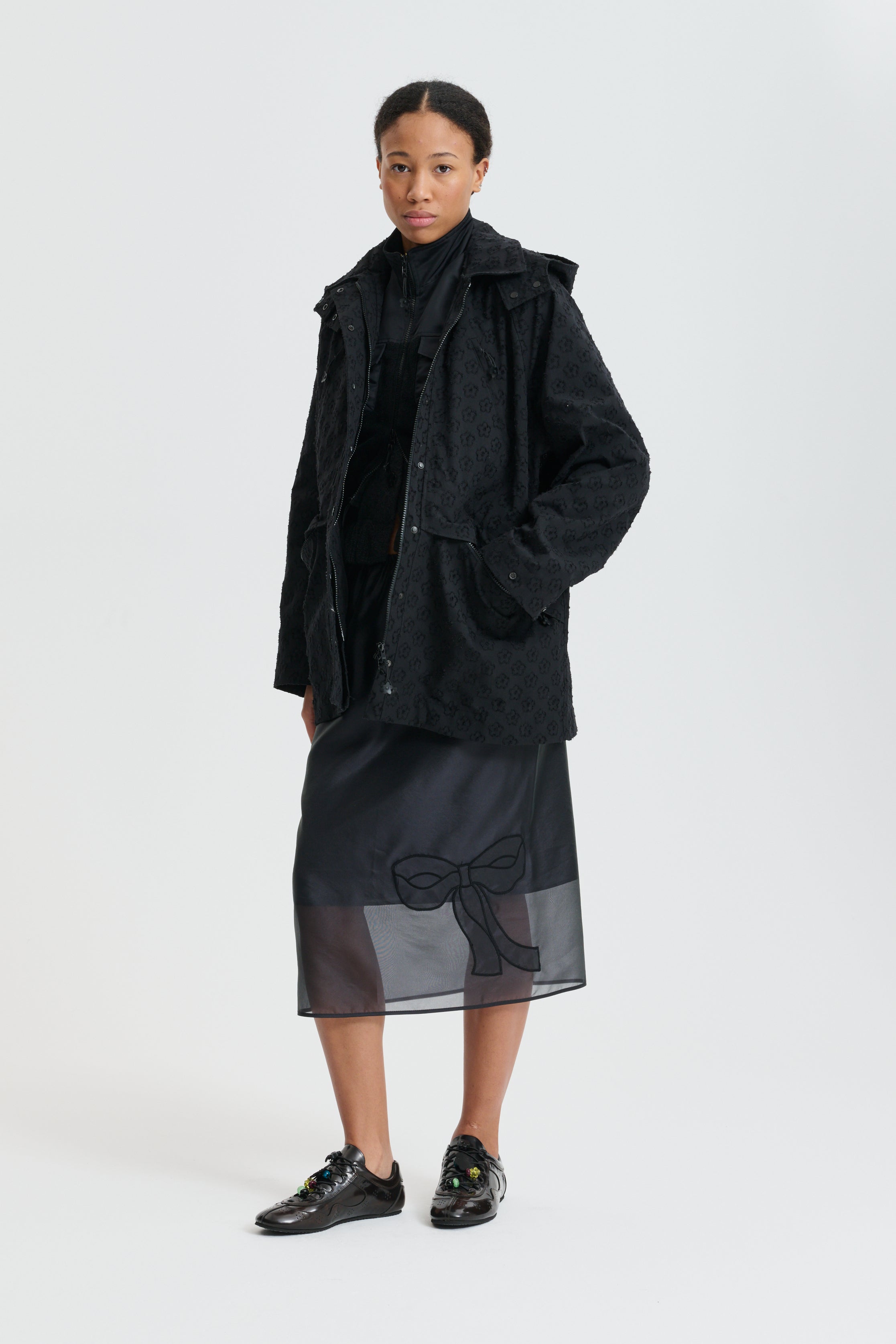 CBBRIA | SKIRT HYBRID ORGANZA BLACK